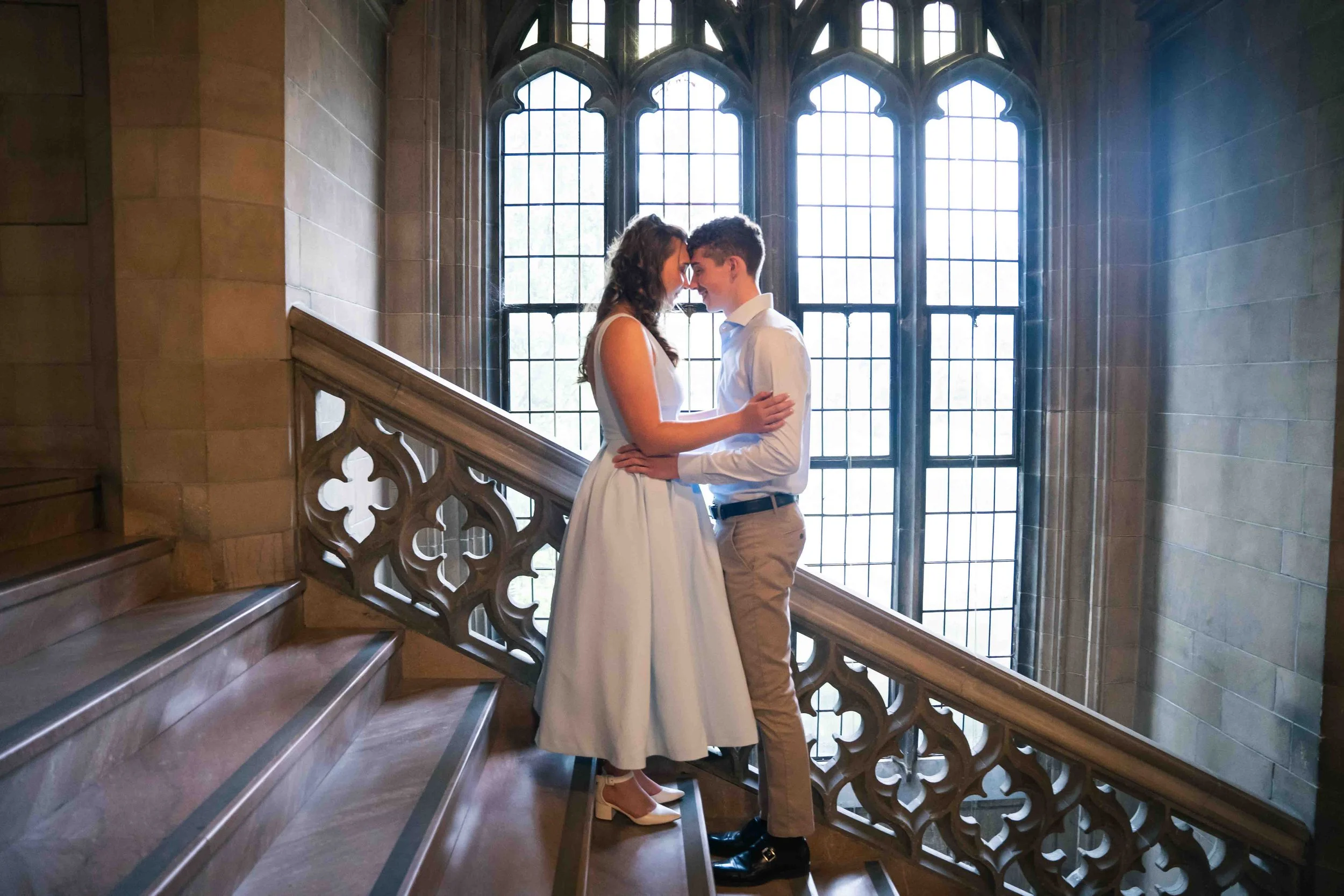 engagement photoshoot inside a historic building in guelph cambridge and waterloo area