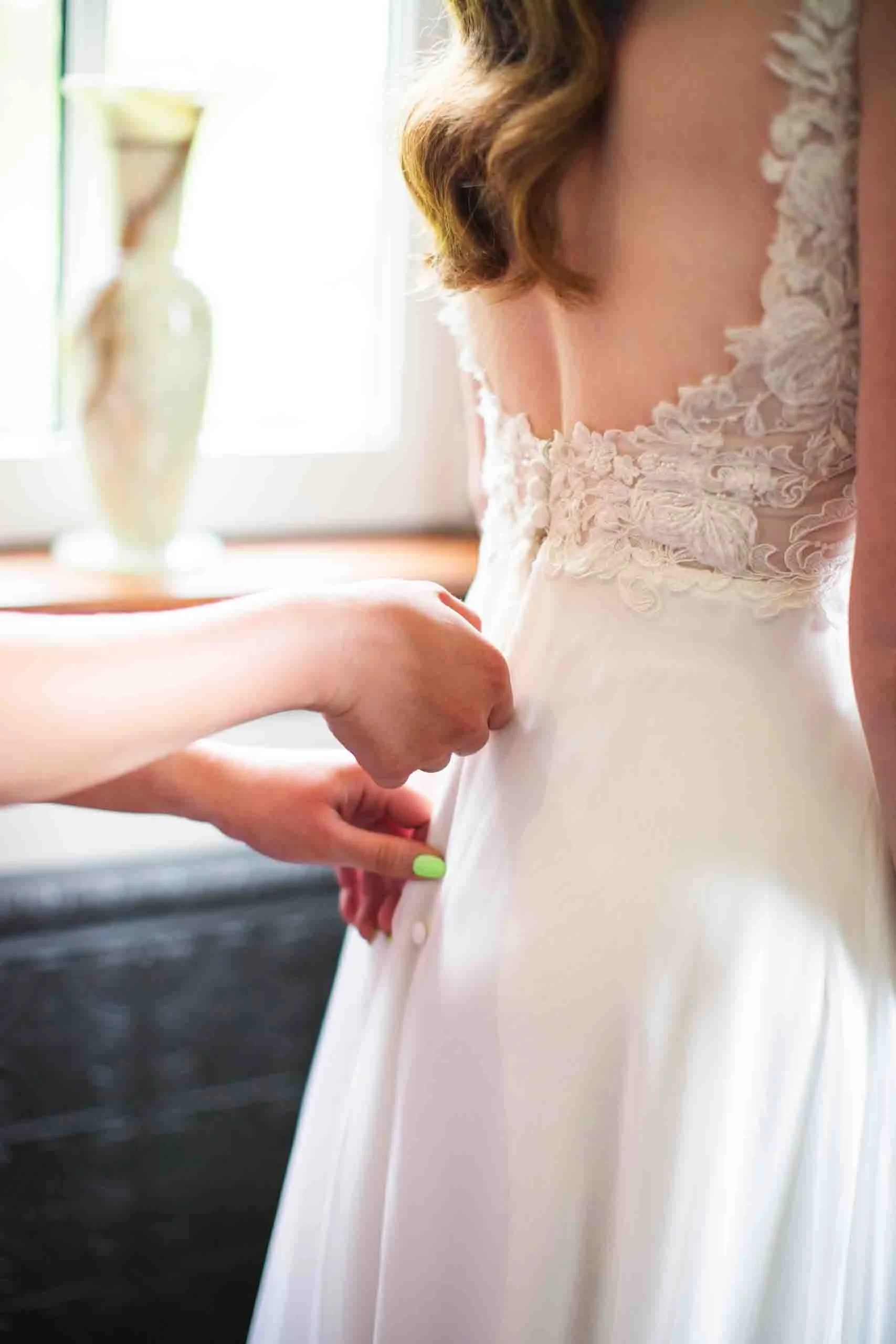 Bridal preparations at Hauser Hall