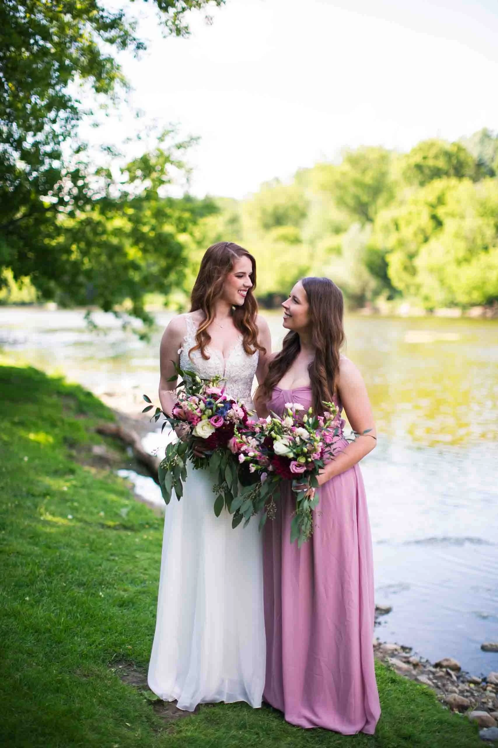 Wedding party portraits near Hauser Hall