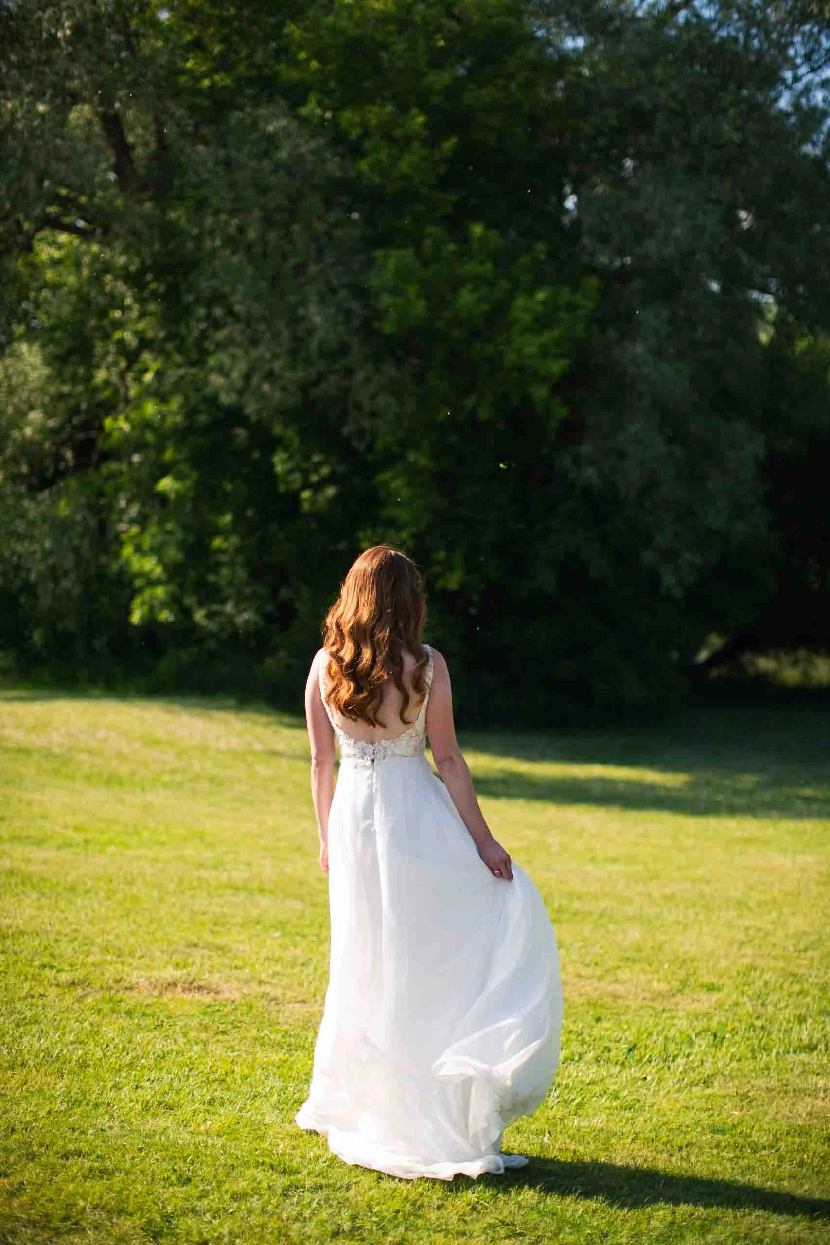 Bride and groom portraits near Hauser Hall
