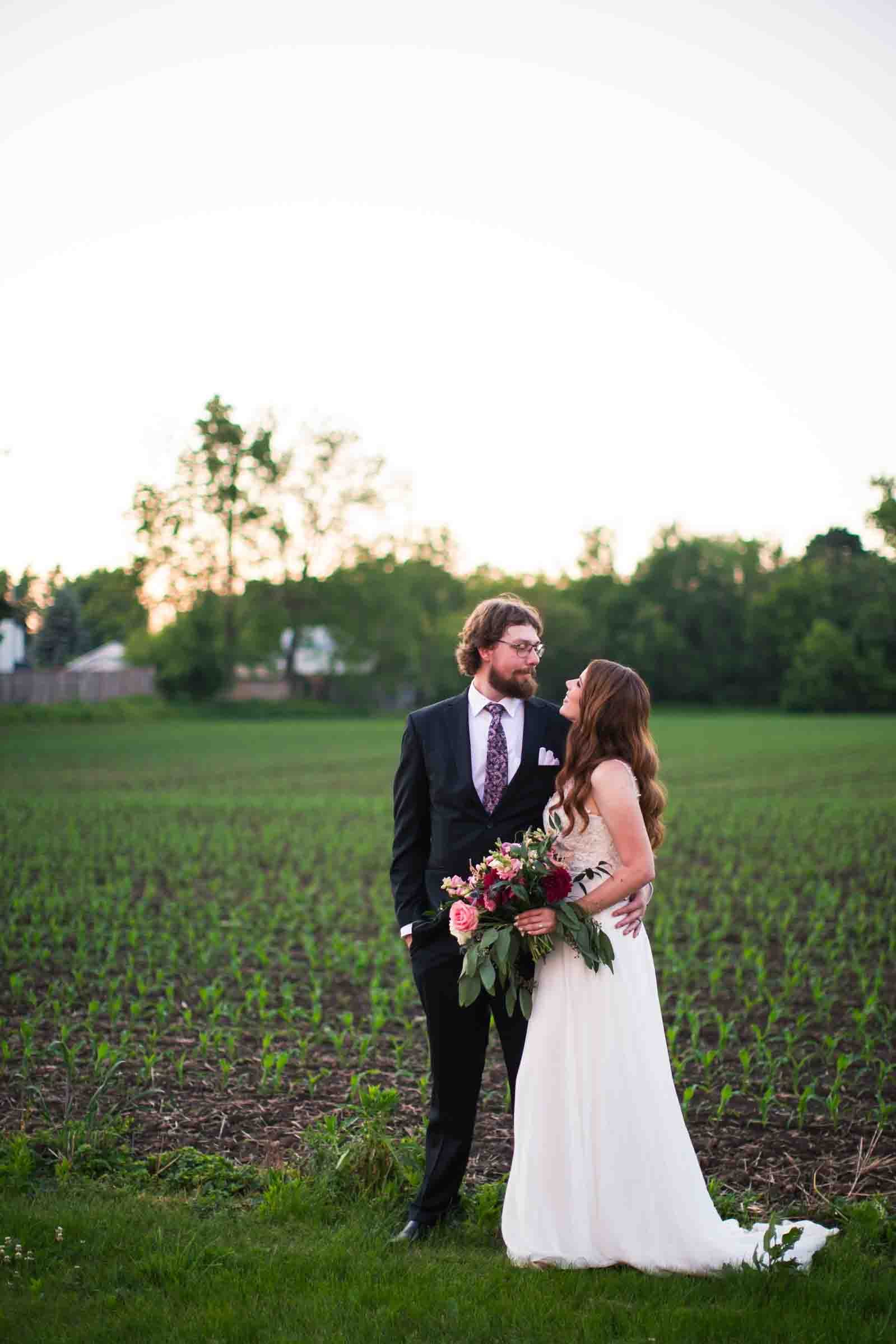 Golden hour wedding portraits at Hauser Hall