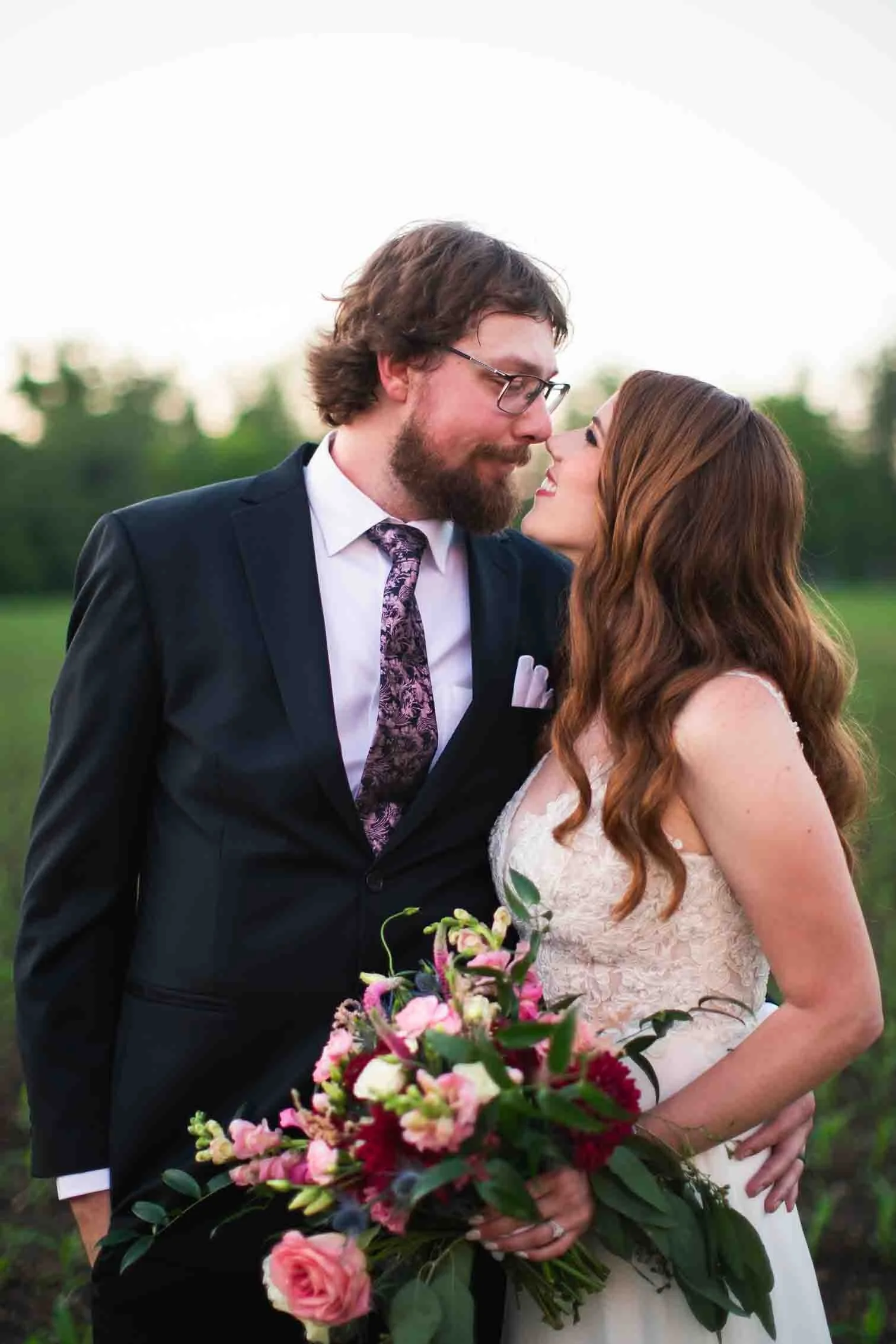 Golden hour wedding portraits at Hauser Hall