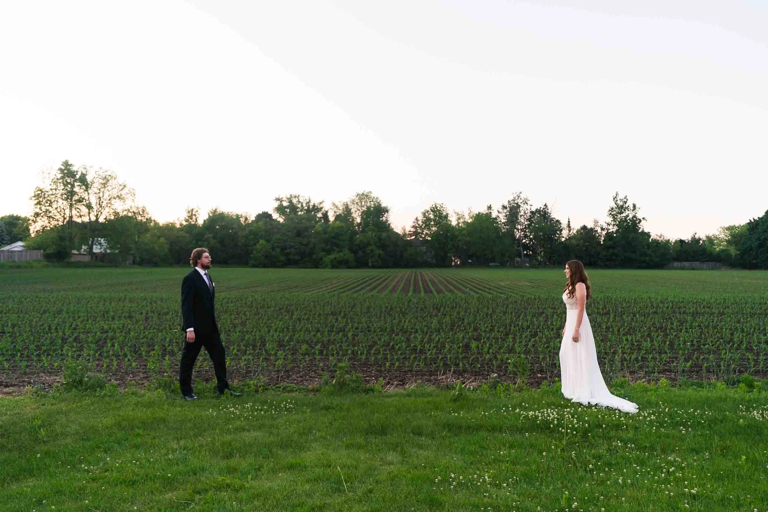 Sunset wedding photography at Hauser Hall