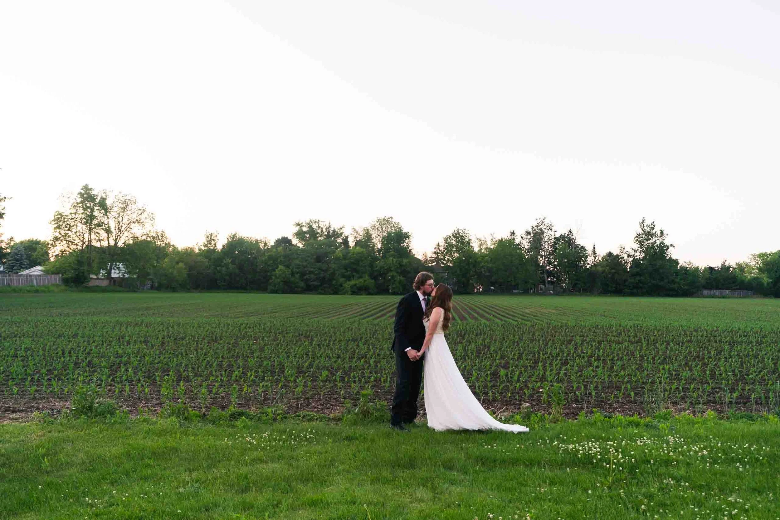 Sunset wedding photography at Hauser Hall