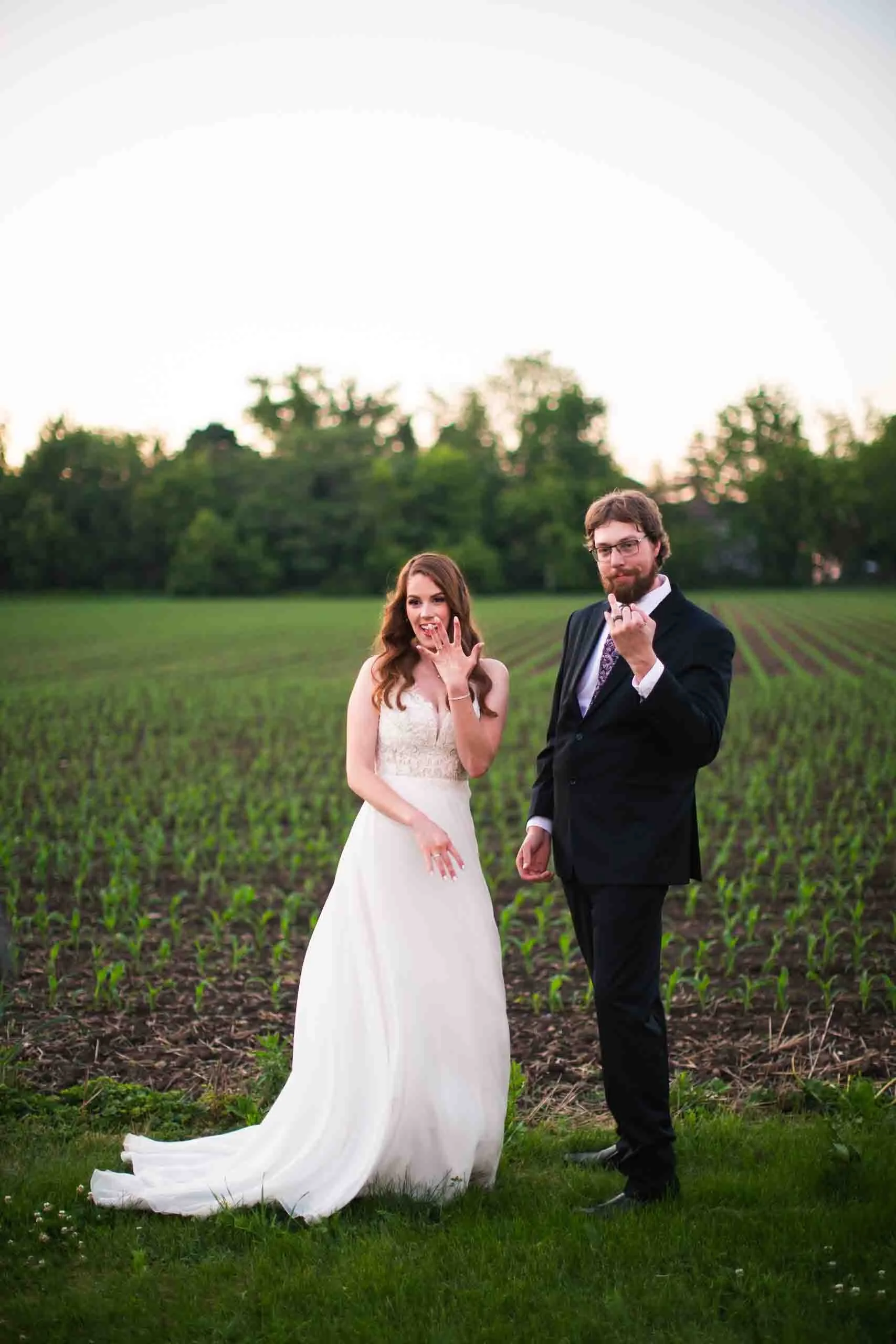 Sunset portraits near Hauser Hall