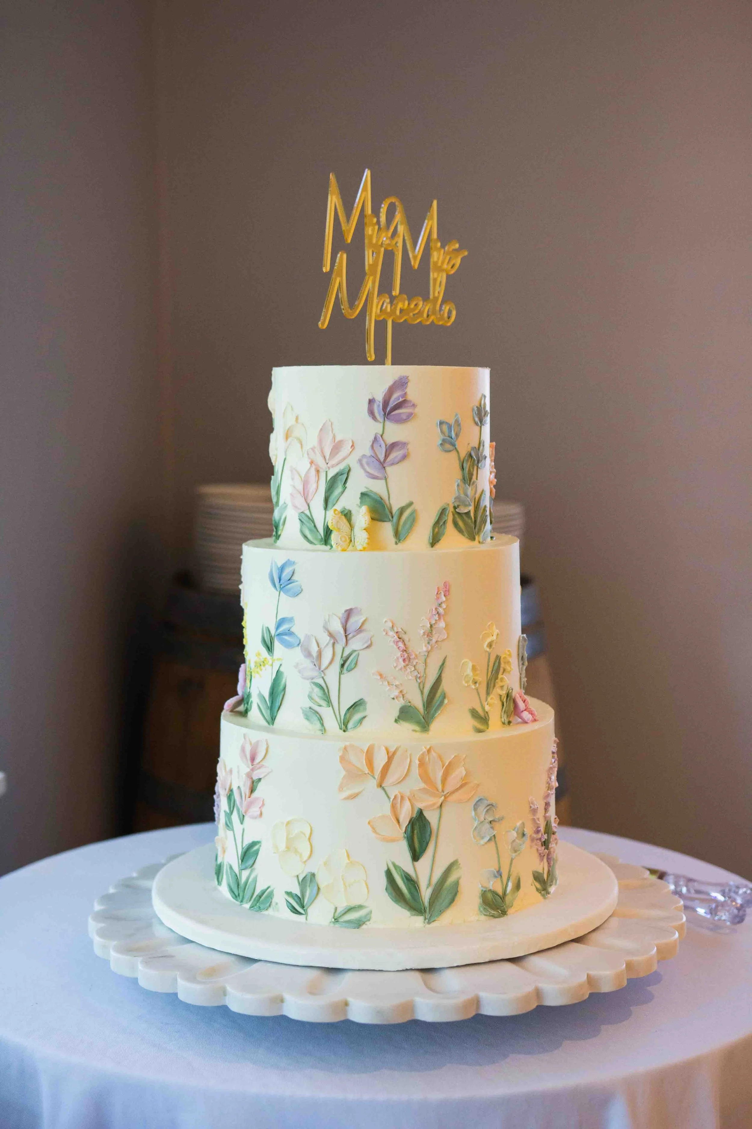 Wedding Cake with Flower Petal Decor Cambridge Ontario