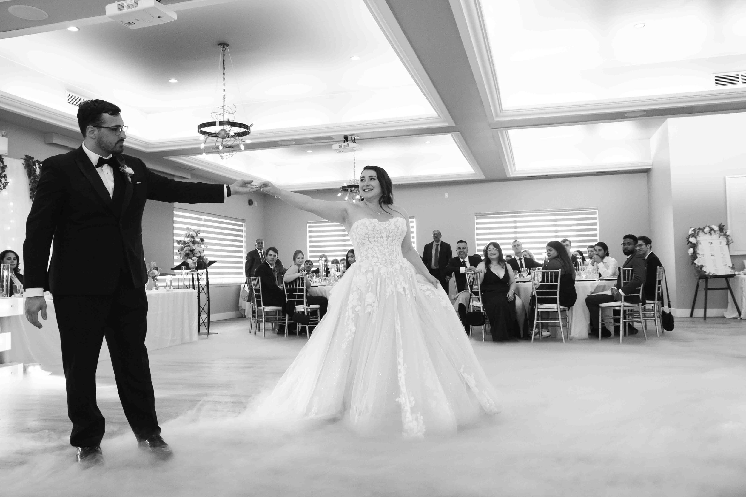 Black and White First Dance Wedding Reception The Venue Cambridge Ontario