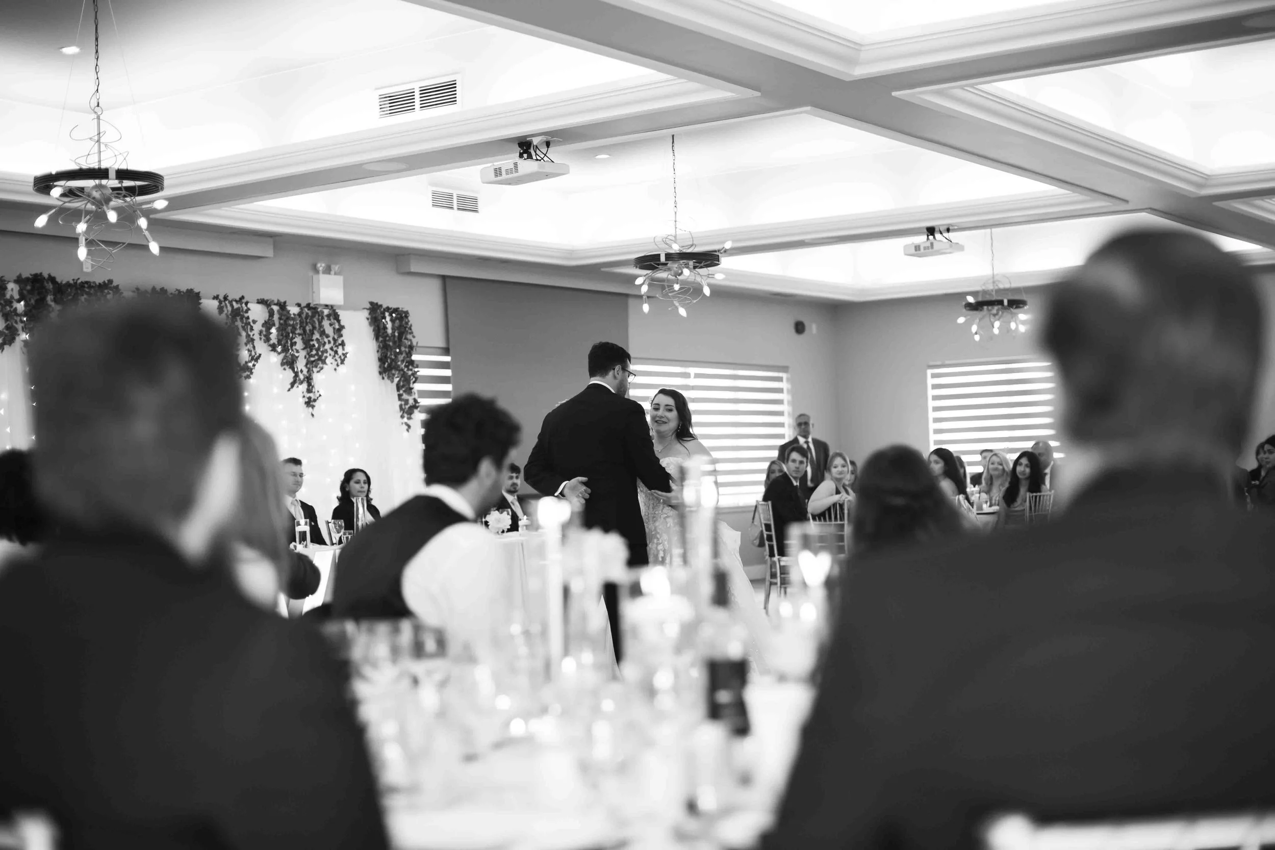 Black and White First Dance Wedding Photography The Venue Cambridge Ontario