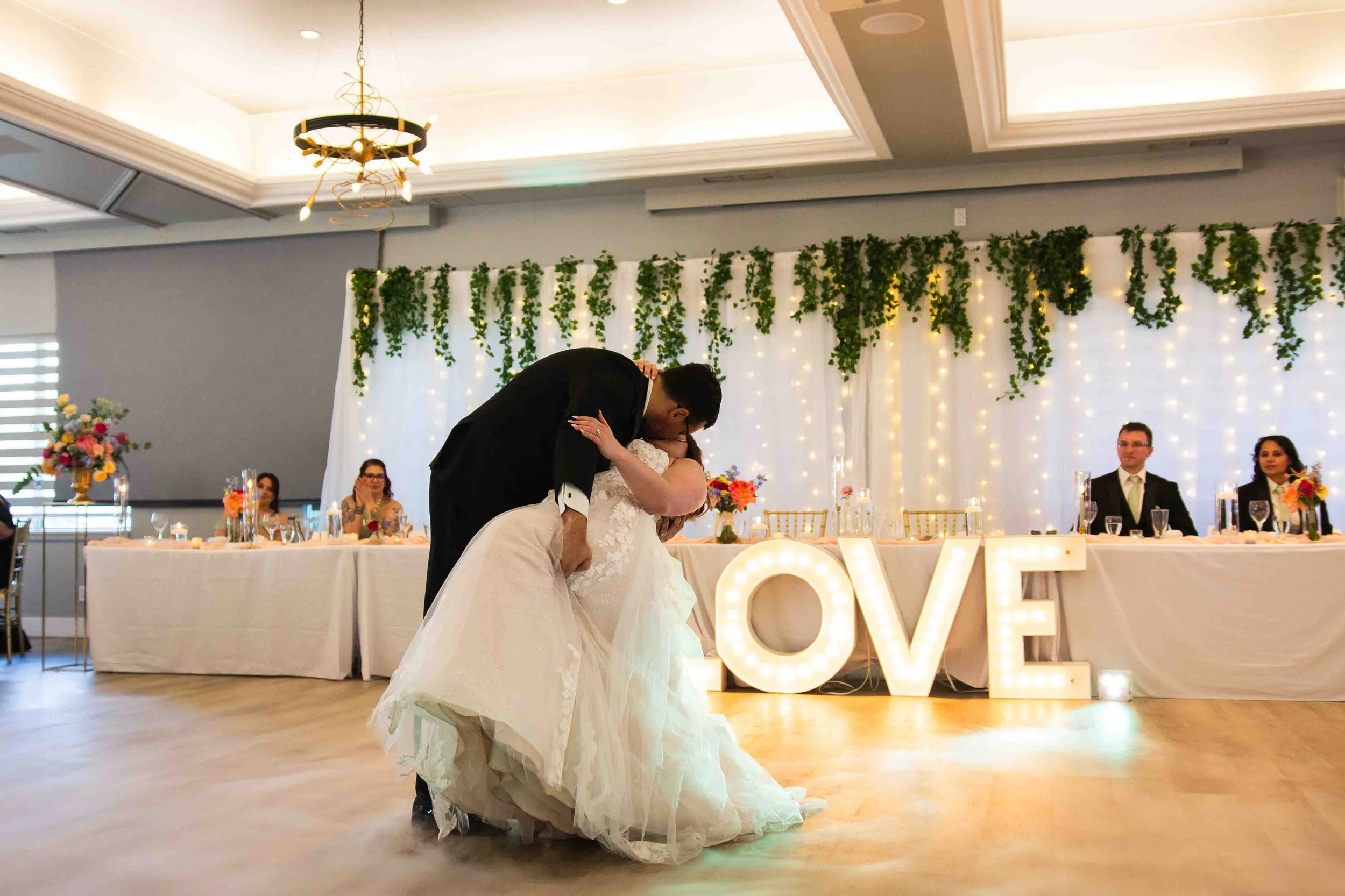 Bride and groom's first dance at The Venue in Cambridge Ontario.