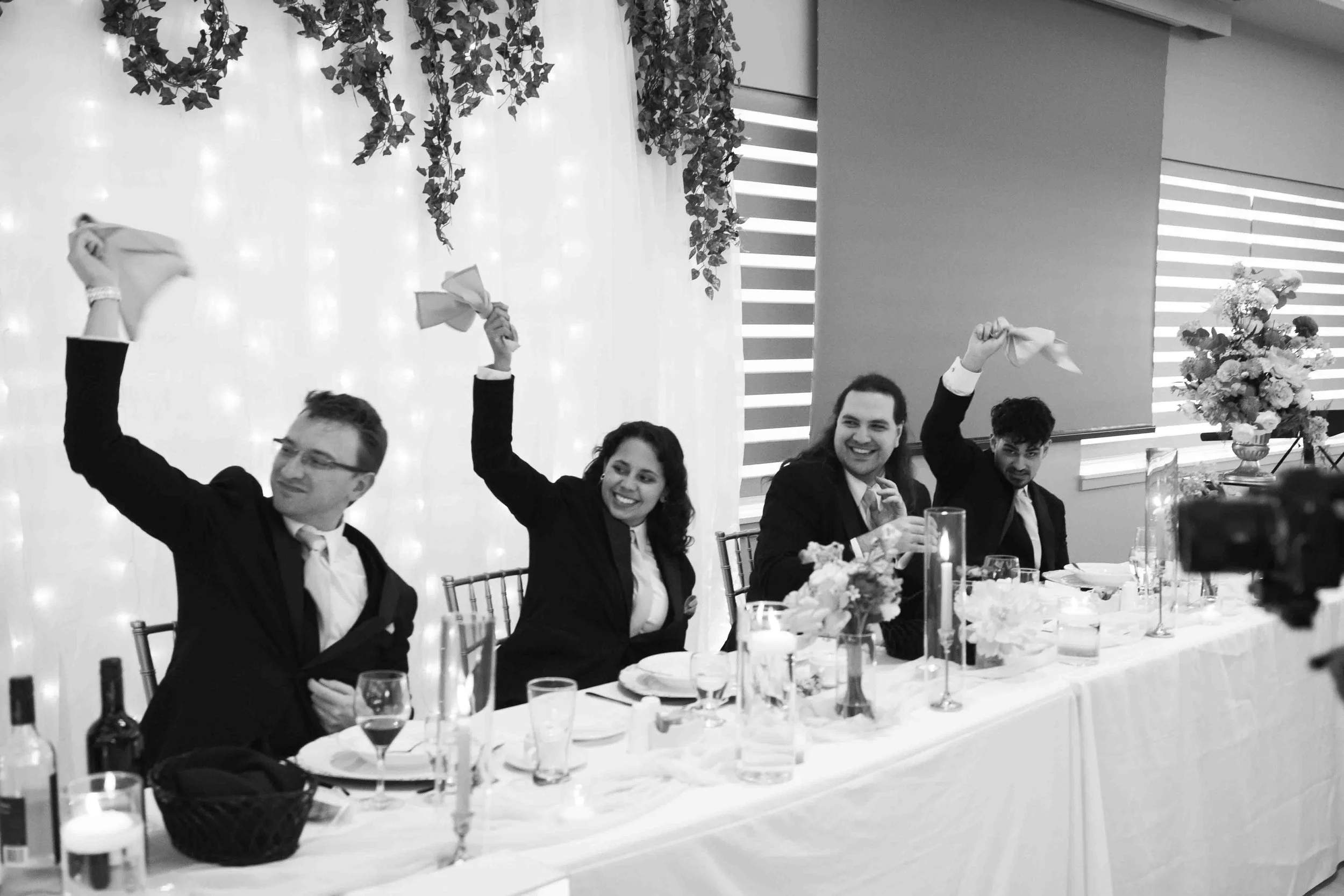 Black and White The Venue Cambridge Ontario Wedding Reception Photography