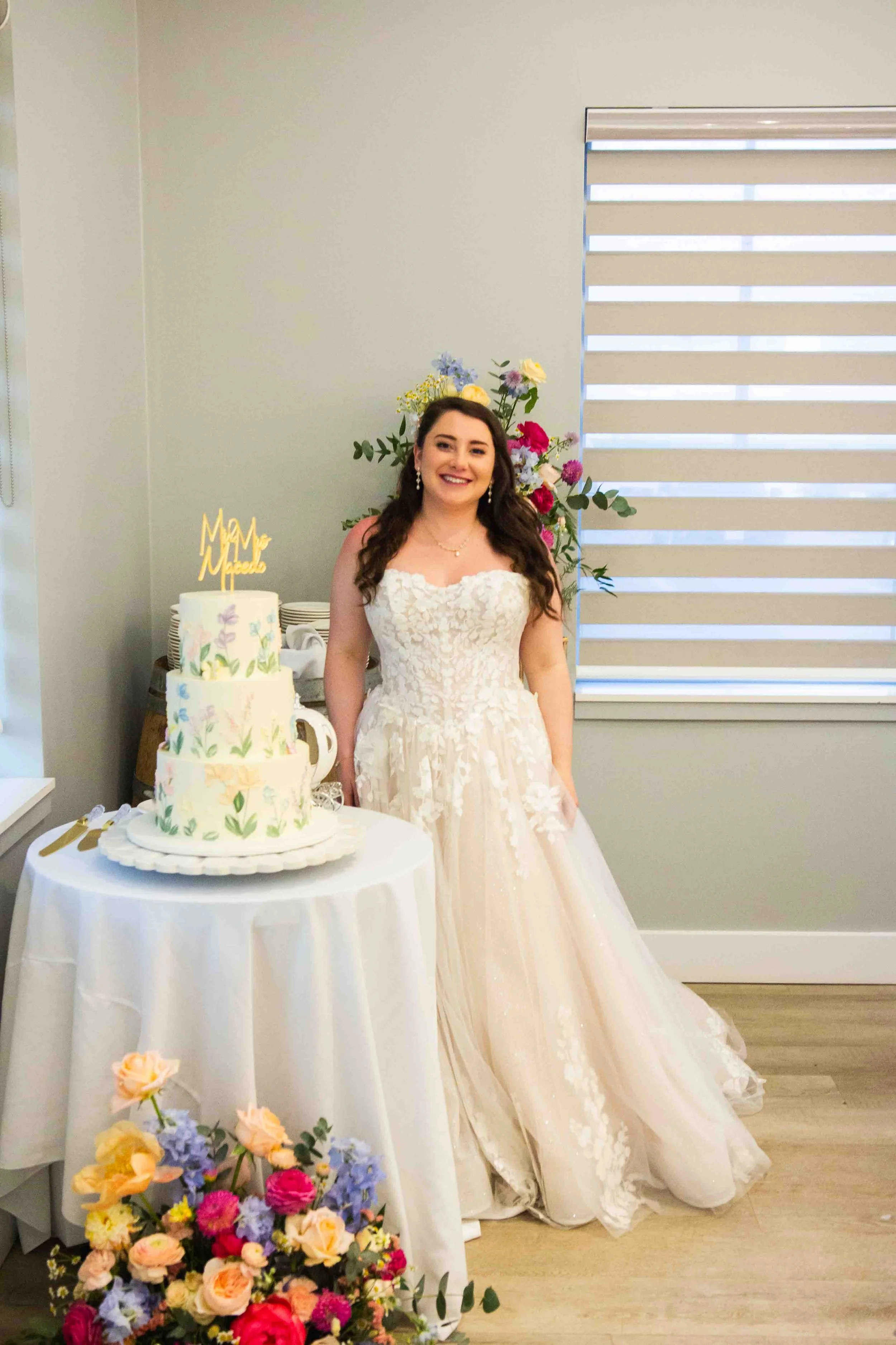 Wedding Cake with Fresh Flower Petals Cambridge Ontario