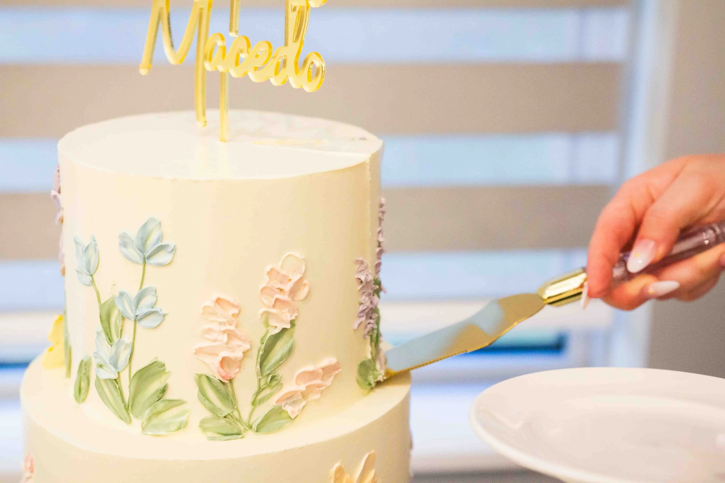 Wedding Cake with Flower Petal Decor Cambridge Ontario