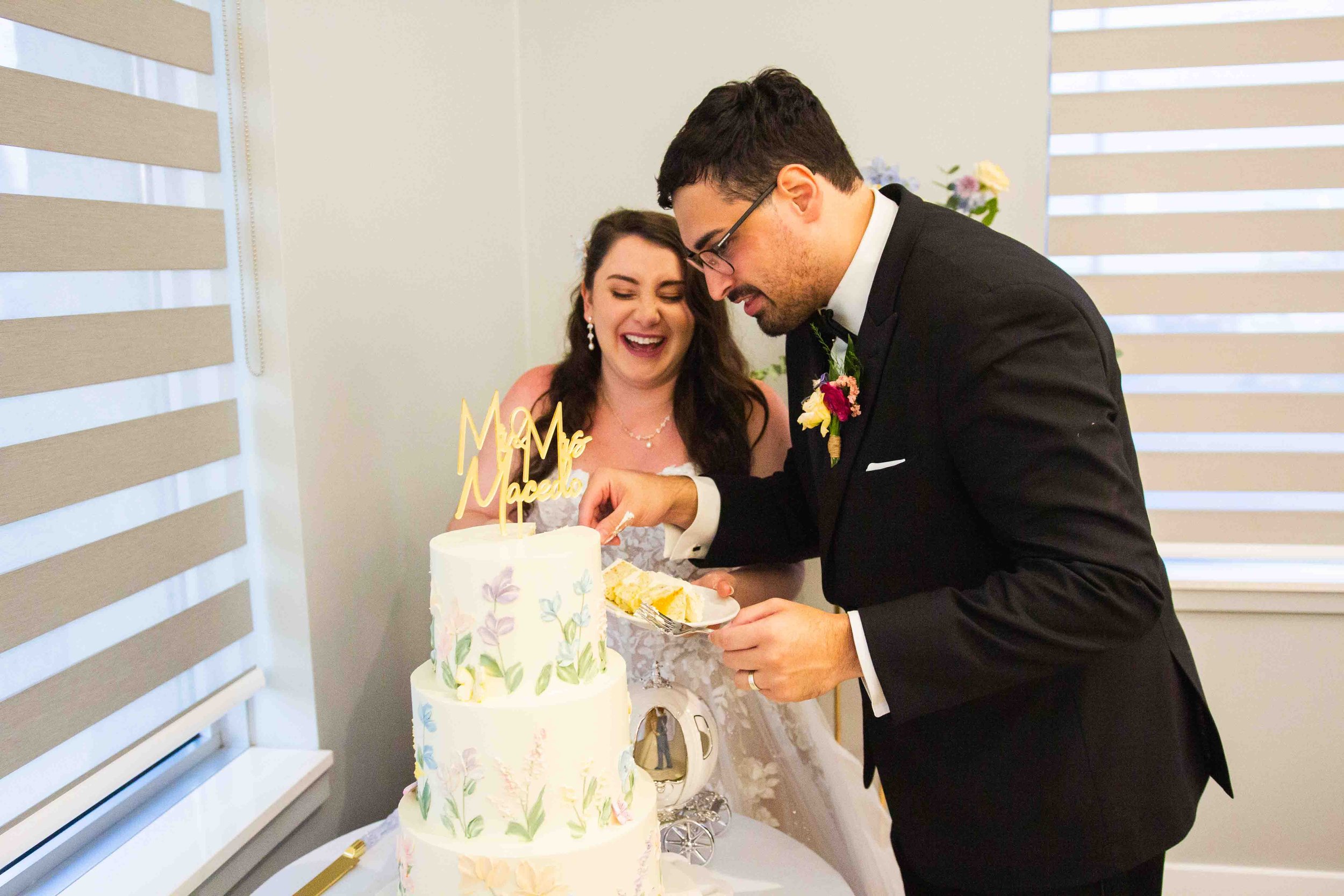Wedding Cake with Flower Petal Decor Cambridge Ontario