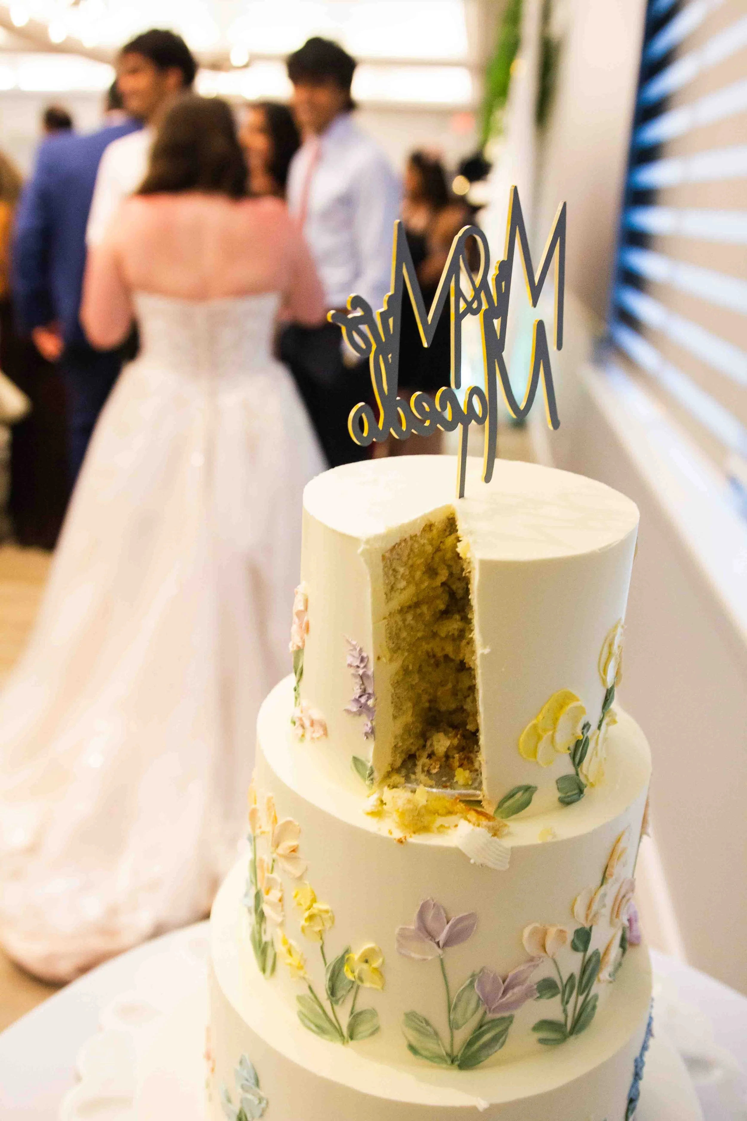 Wedding Cake with Fresh Flower Petals Cambridge Ontario