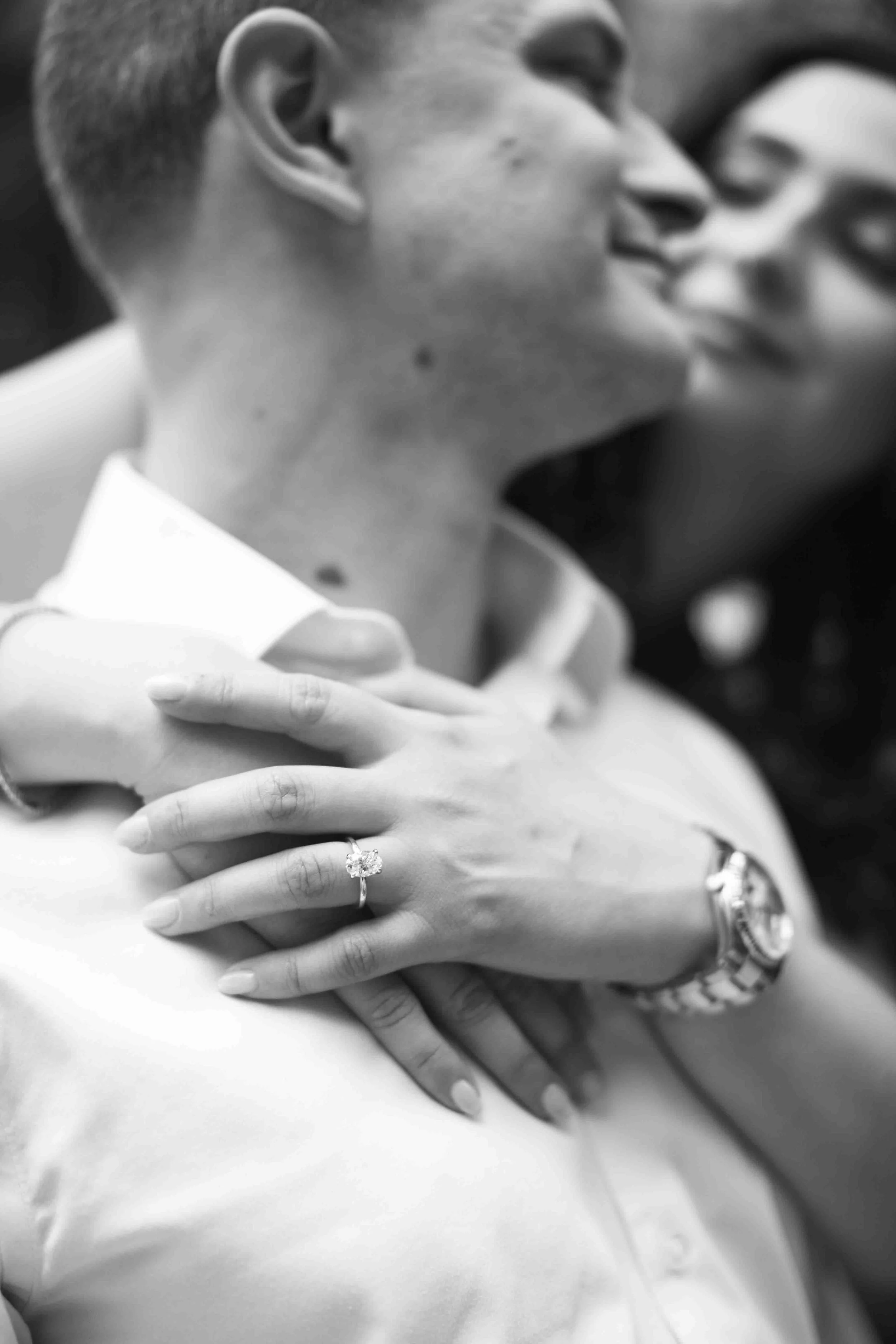 Black and White Engagement Photos at Old Mill Toronto Ontario