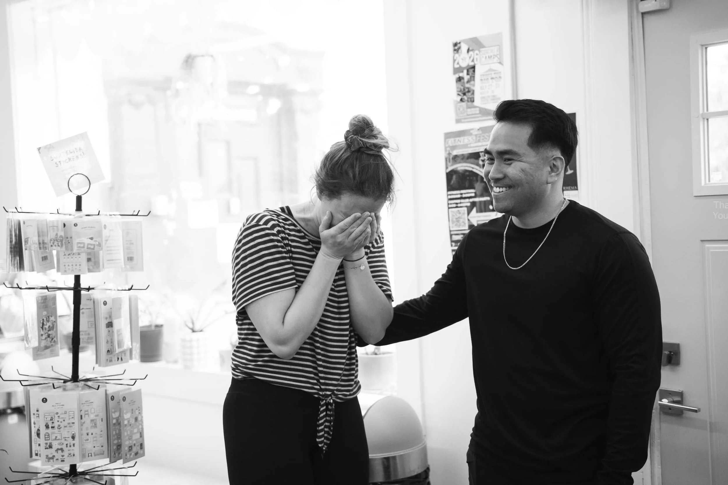 Couple Celebrating Their Engagement in Cambridge