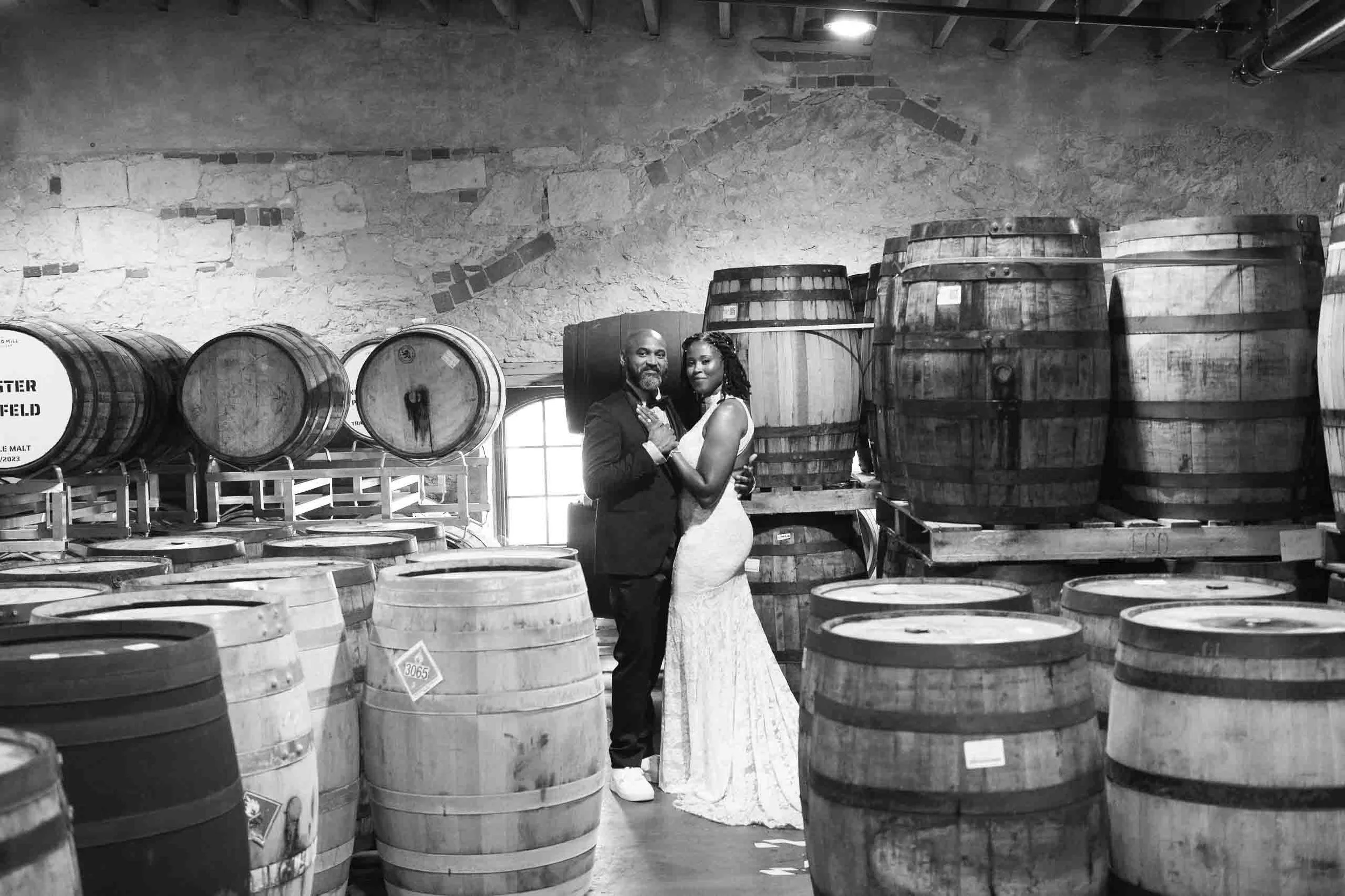 Spring Mill Distillery Couple Wedding Portraits