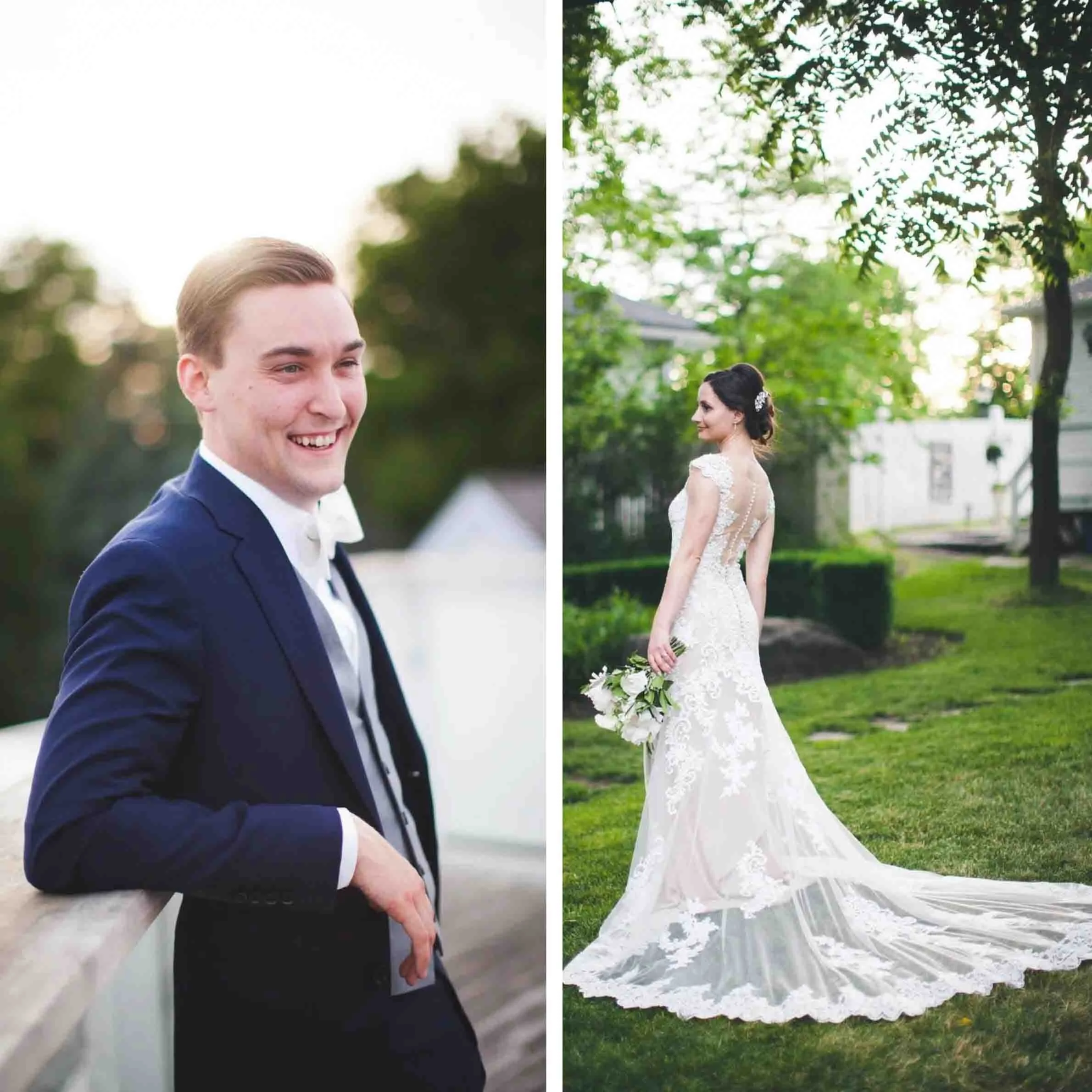Golden hour photoshoot of the bride and groom after they said i dos on their wedding day in Toronto Ontario.