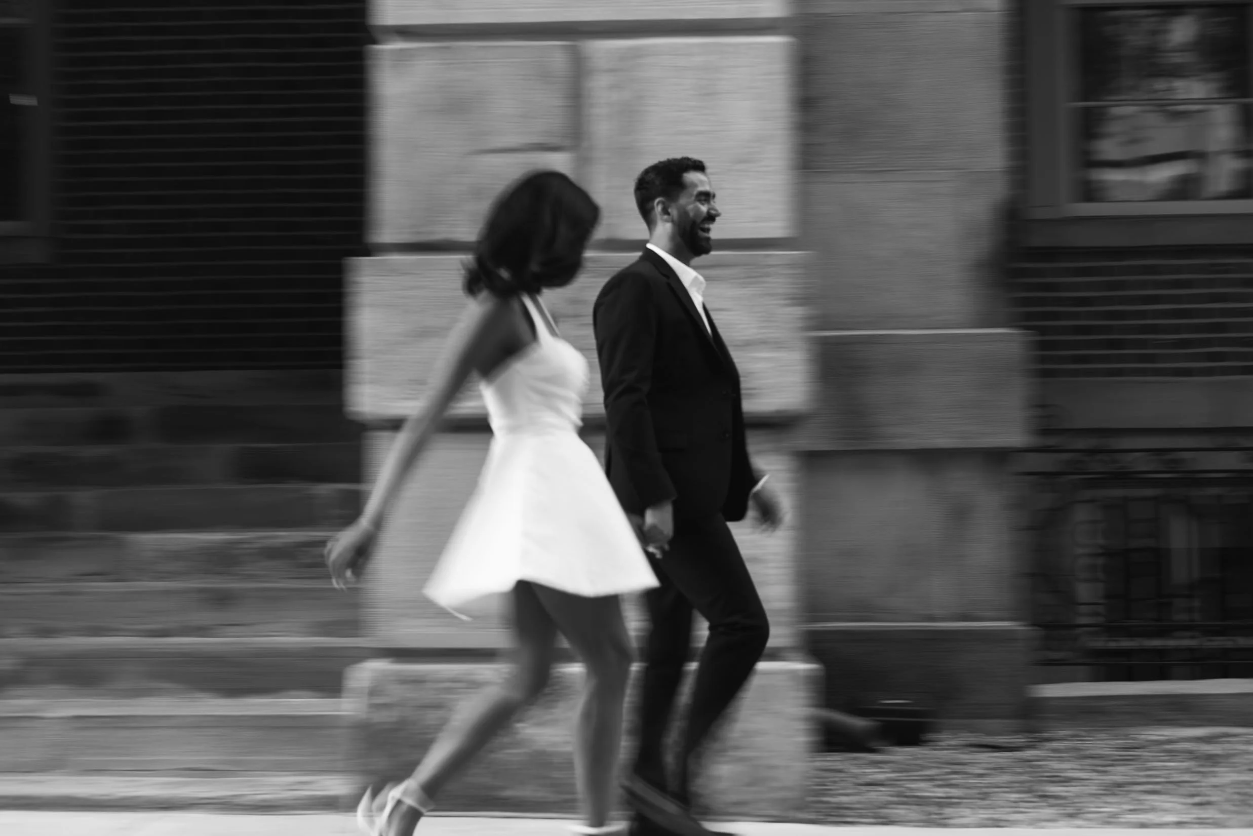 Black and white wedding photography in downtown Toronto.