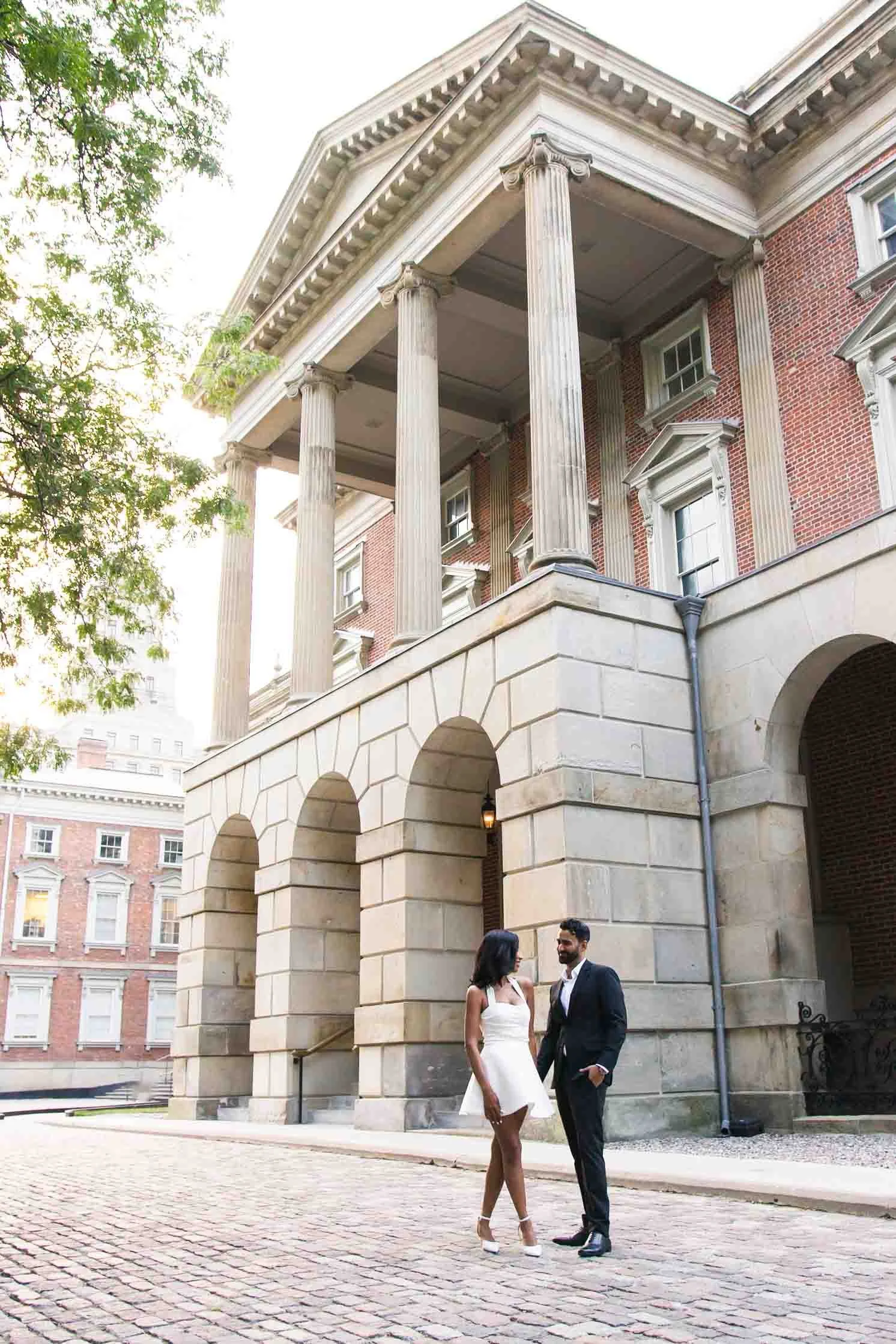 proposal engagement photo at Osgoode Hall in Downtown Toronto