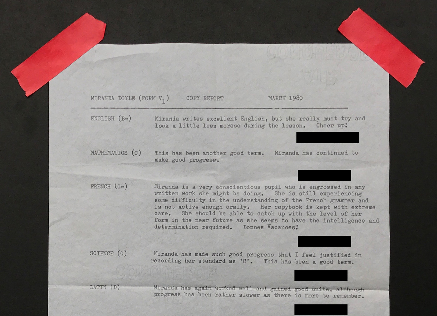 Top half of school report