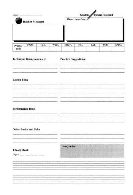 Piano Assignment Sheets | Ashley Danyew