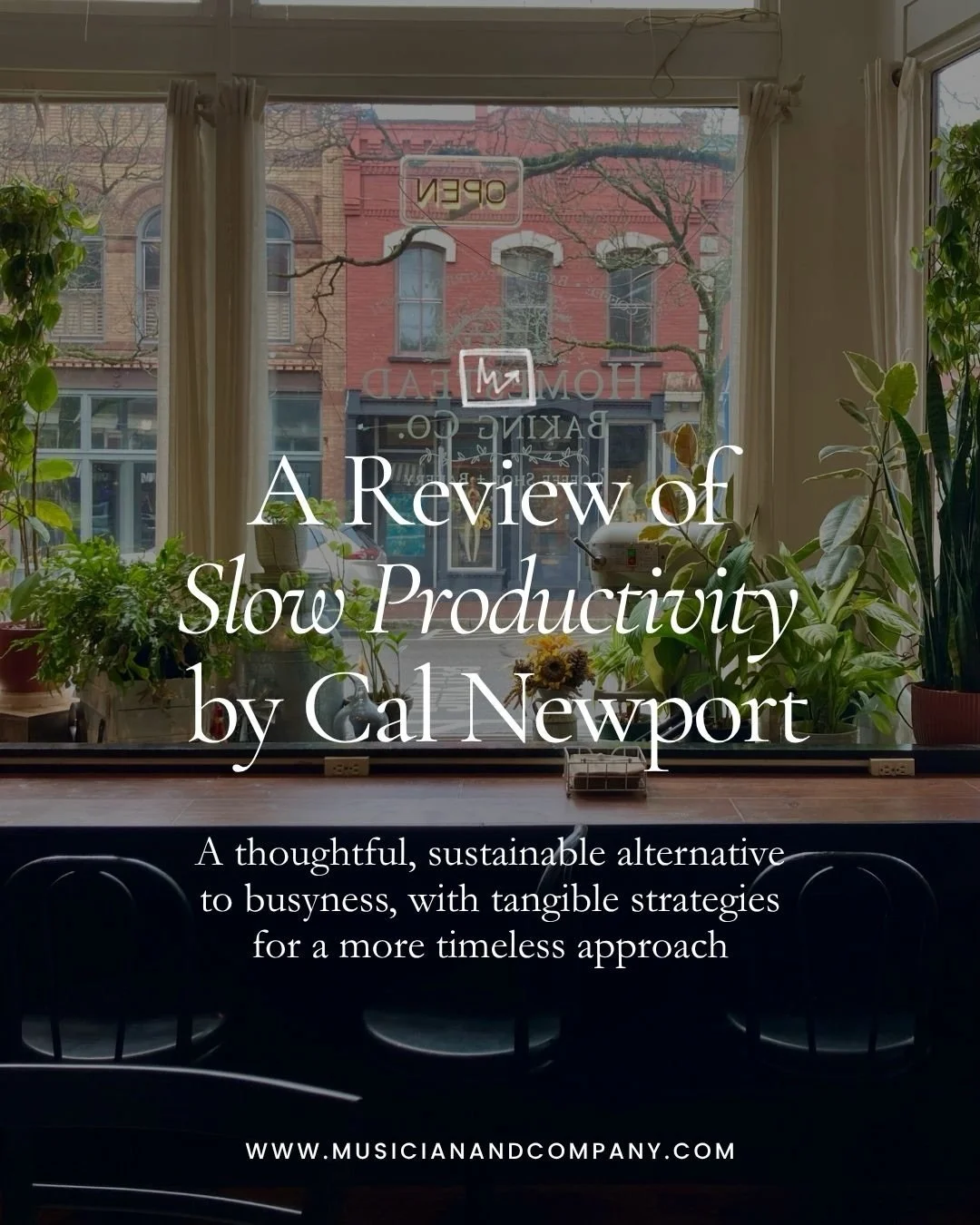 This month in the Musician &amp; Co. Book Club, we&rsquo;ve been reading Cal Newport&rsquo;s &ldquo;Slow Productivity.&rdquo; 

The three principles outlined in this book are informed and enriched by a large body of work&mdash;decades of research, pa