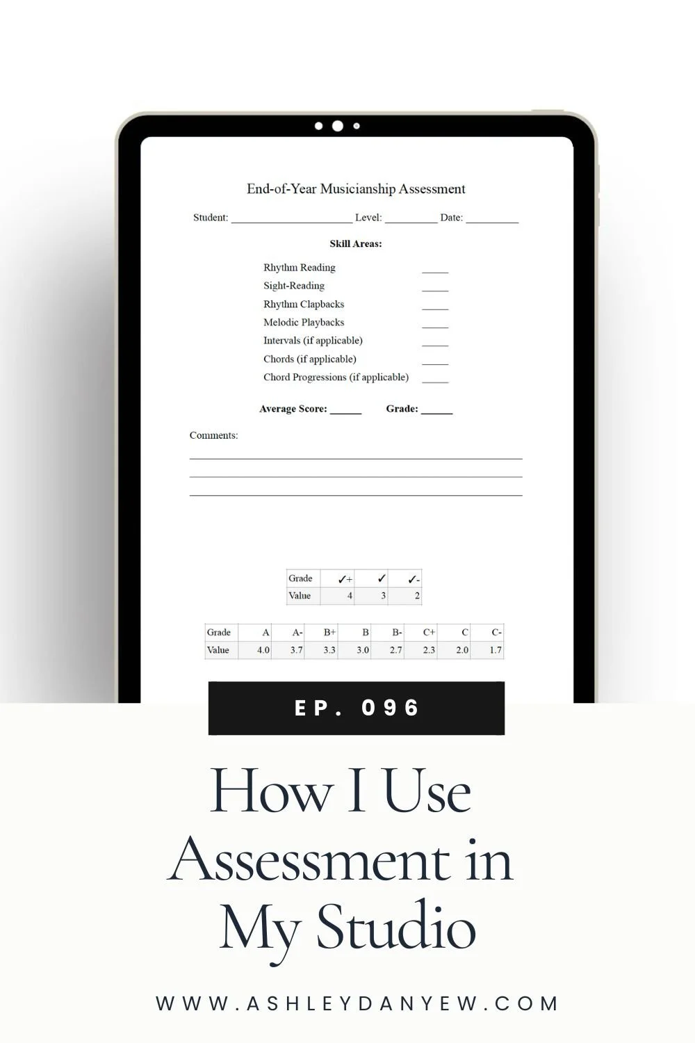 096 - How I Use Assessment in My Studio