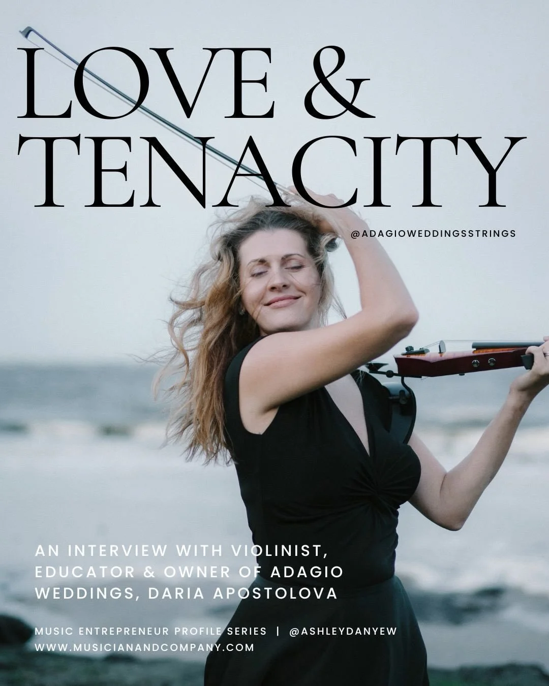 Meet Daria Apostolova: Violinist, educator, and founder of @adagioweddingsstrings, based in Jacksonville, FL. 

After immigrating from Ukraine in 2014 with two suitcases (one of them full of sheet music), she rebuilt her career from scratch and grew 