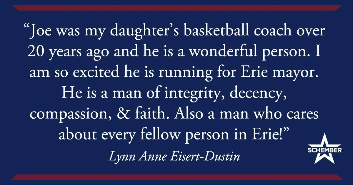 Lynn Anne Eisert-Dustin Endorses Joe Schember