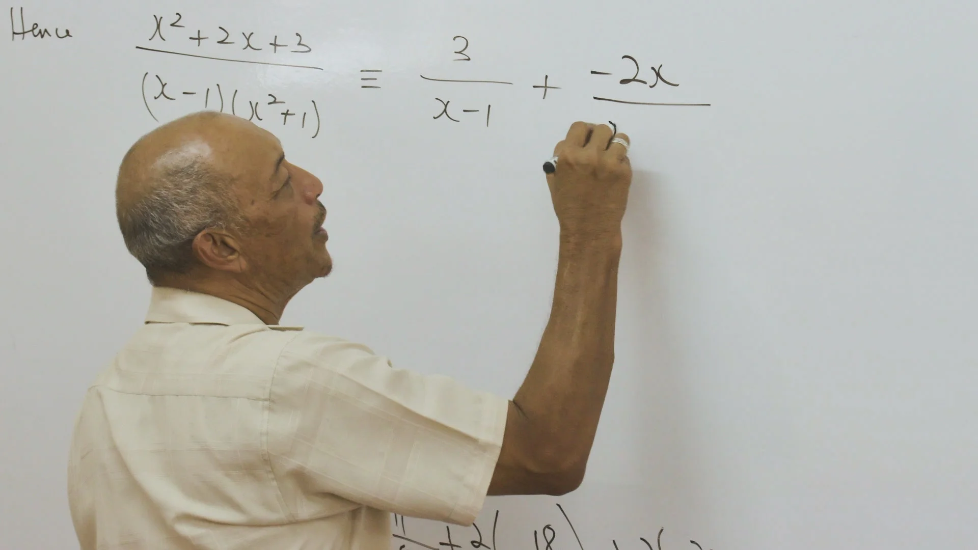 Kippy Chin teaching partial fractions at Campion.