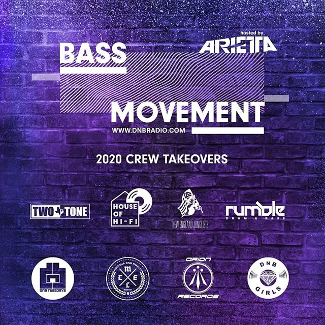 #BASSMovement 2020 CREW TAKEOVERS! 🔥

For the next 8 months, I will highlight a different crew holding down #DnB worldwide 🌎 Watch this space for featured artists, exclusive mixes on @dnbradio and upcoming events from the following: @twotonednb / @