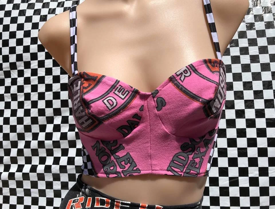 checkered bralette top