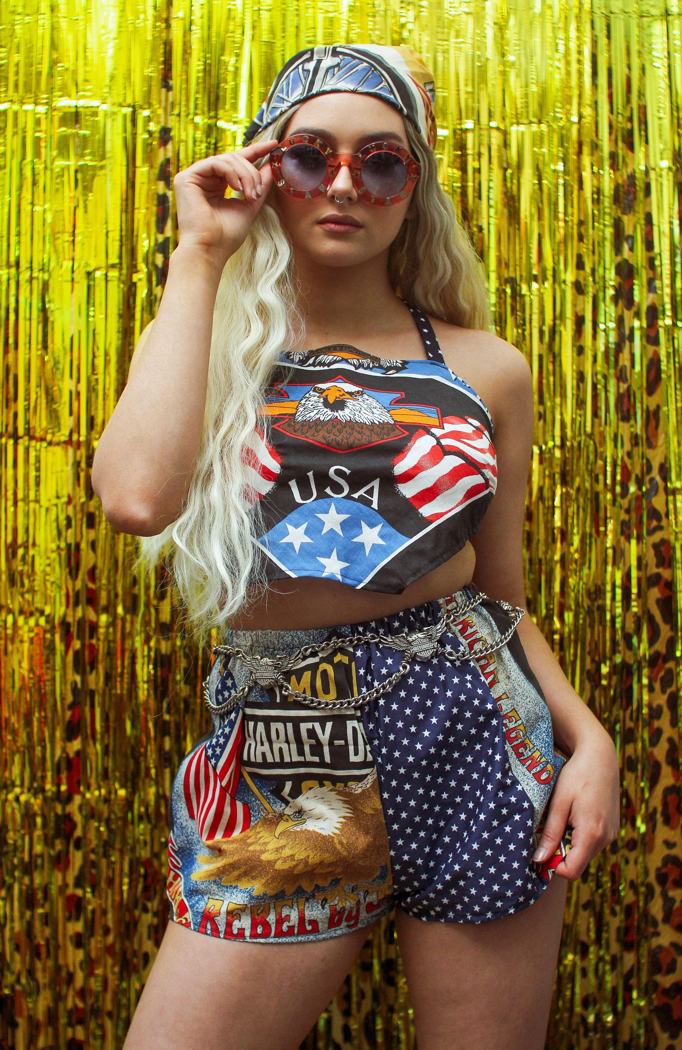 USA Eagle Motorcycle Halter Top