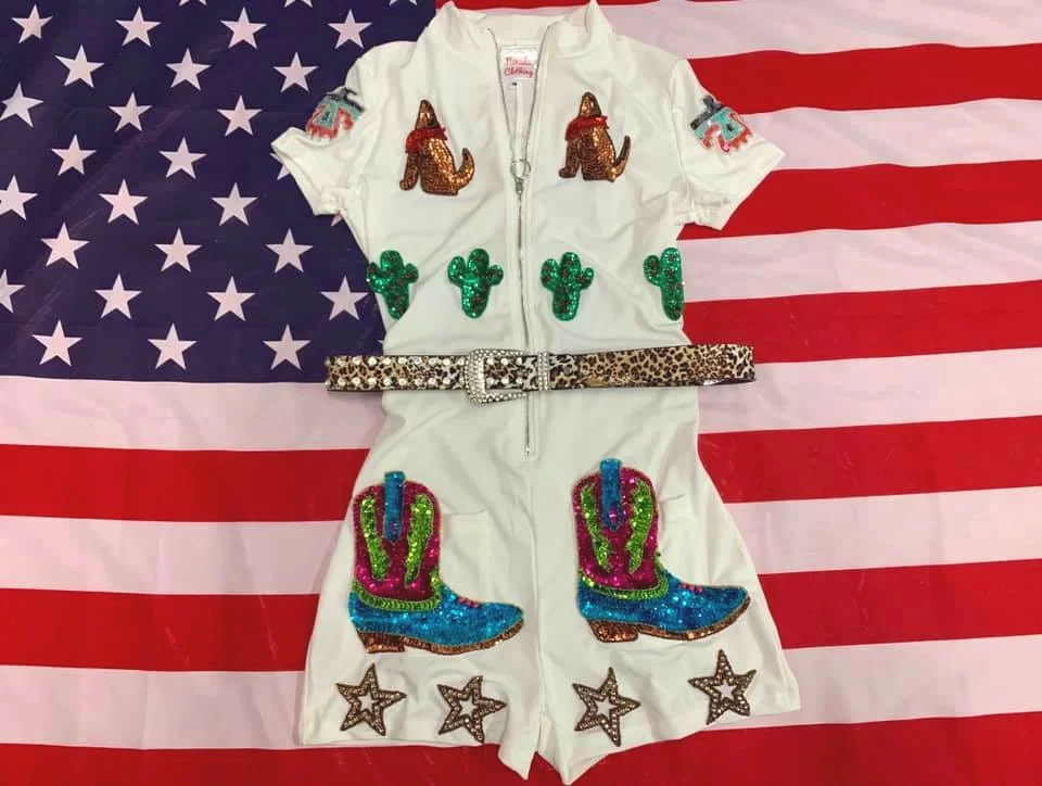 Desert Cowgirl Sequin Playsuit 