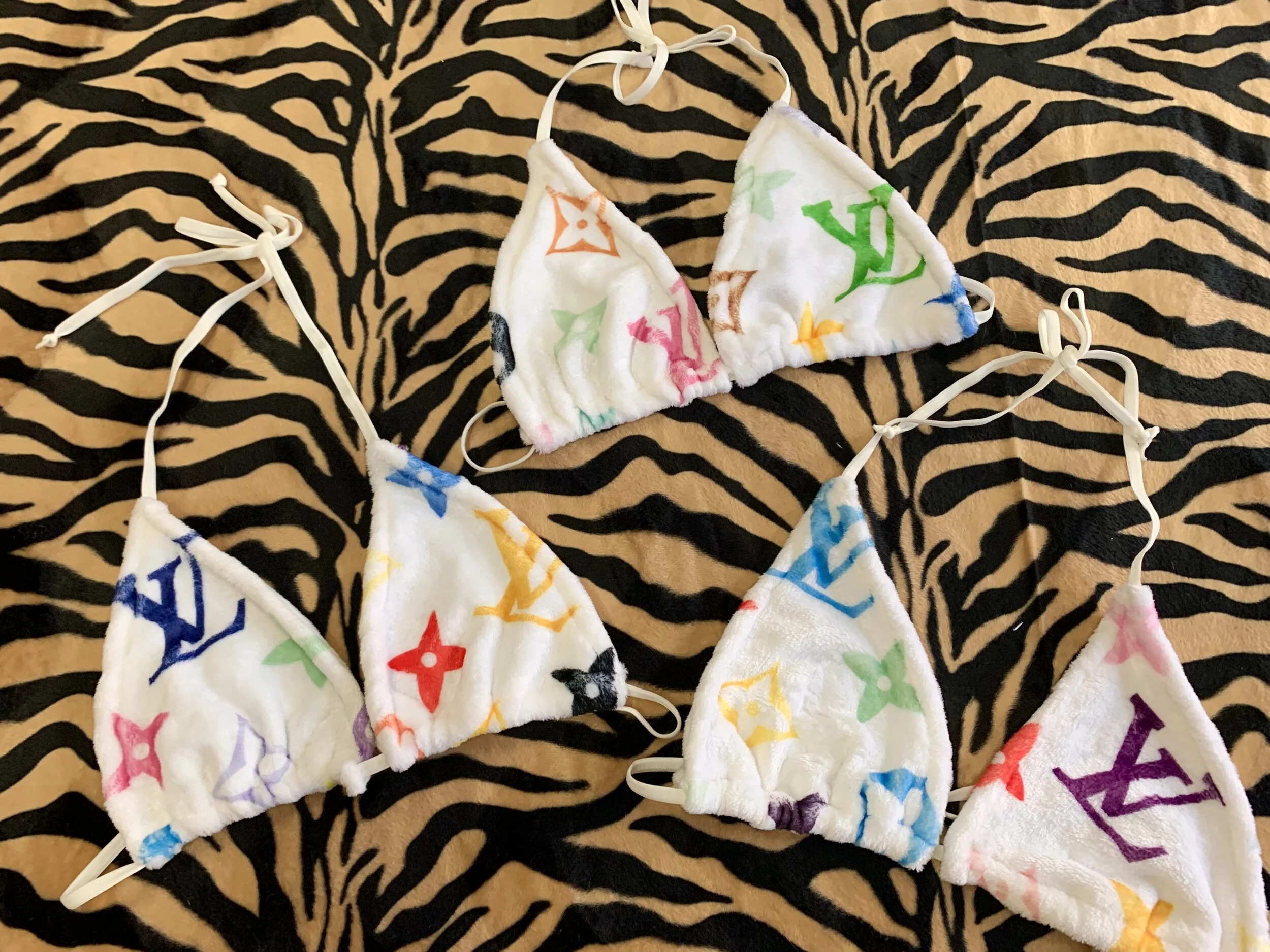 White L  Minky Bikini Top