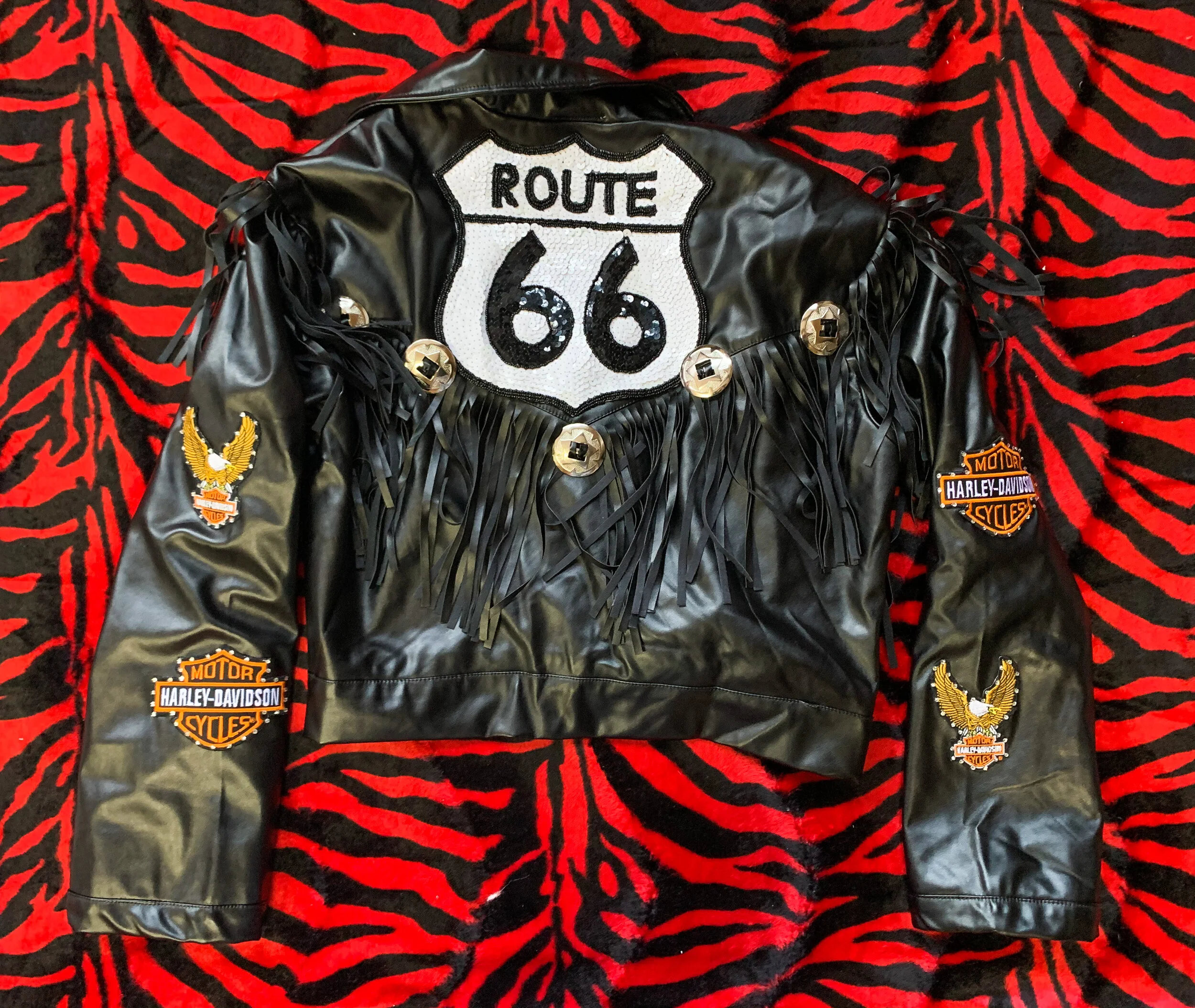 Black Route 66 Tassel Jacket