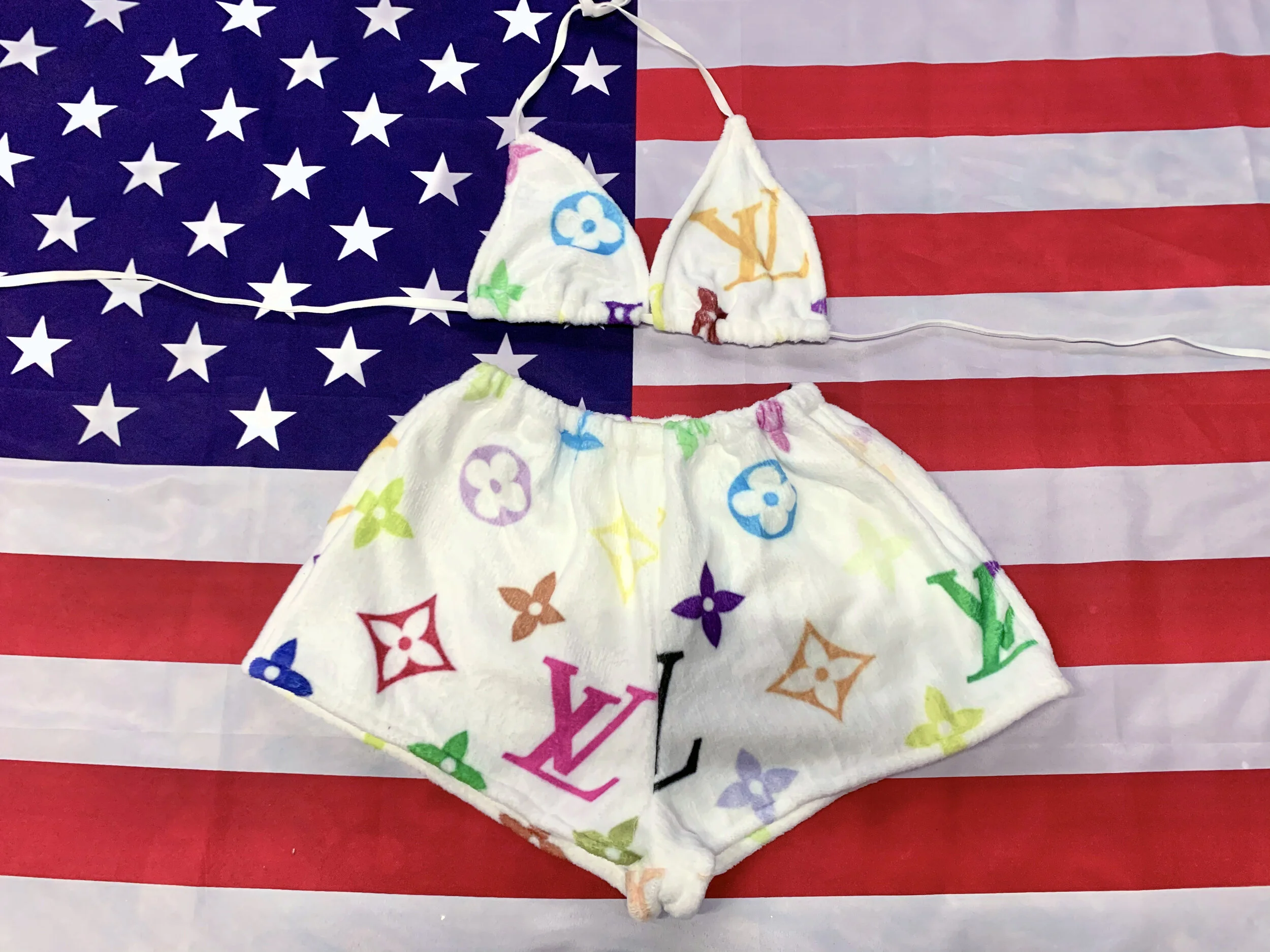 L Minky Bikini Shorts Set