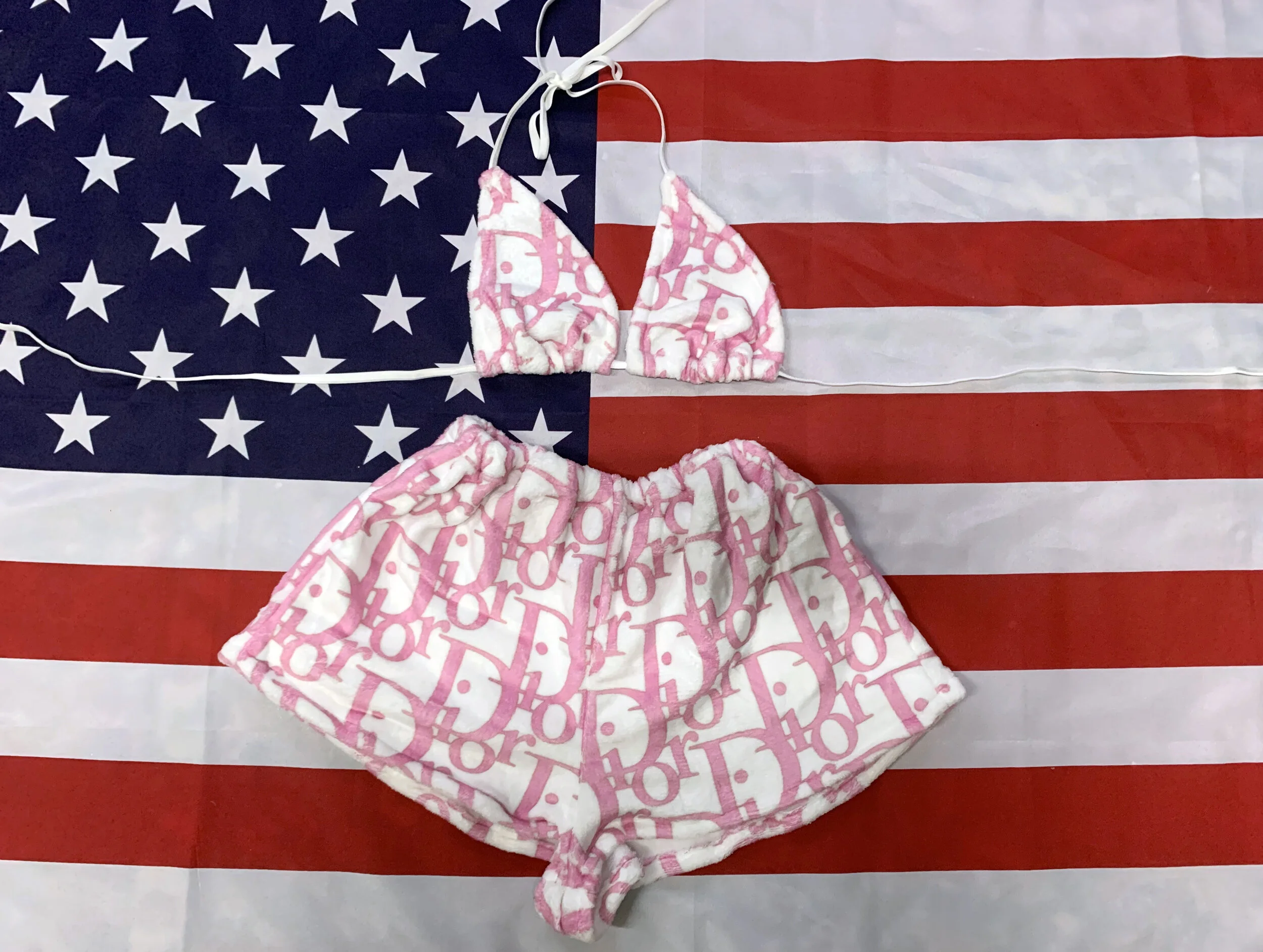 D Minky Bikini Shorts Set