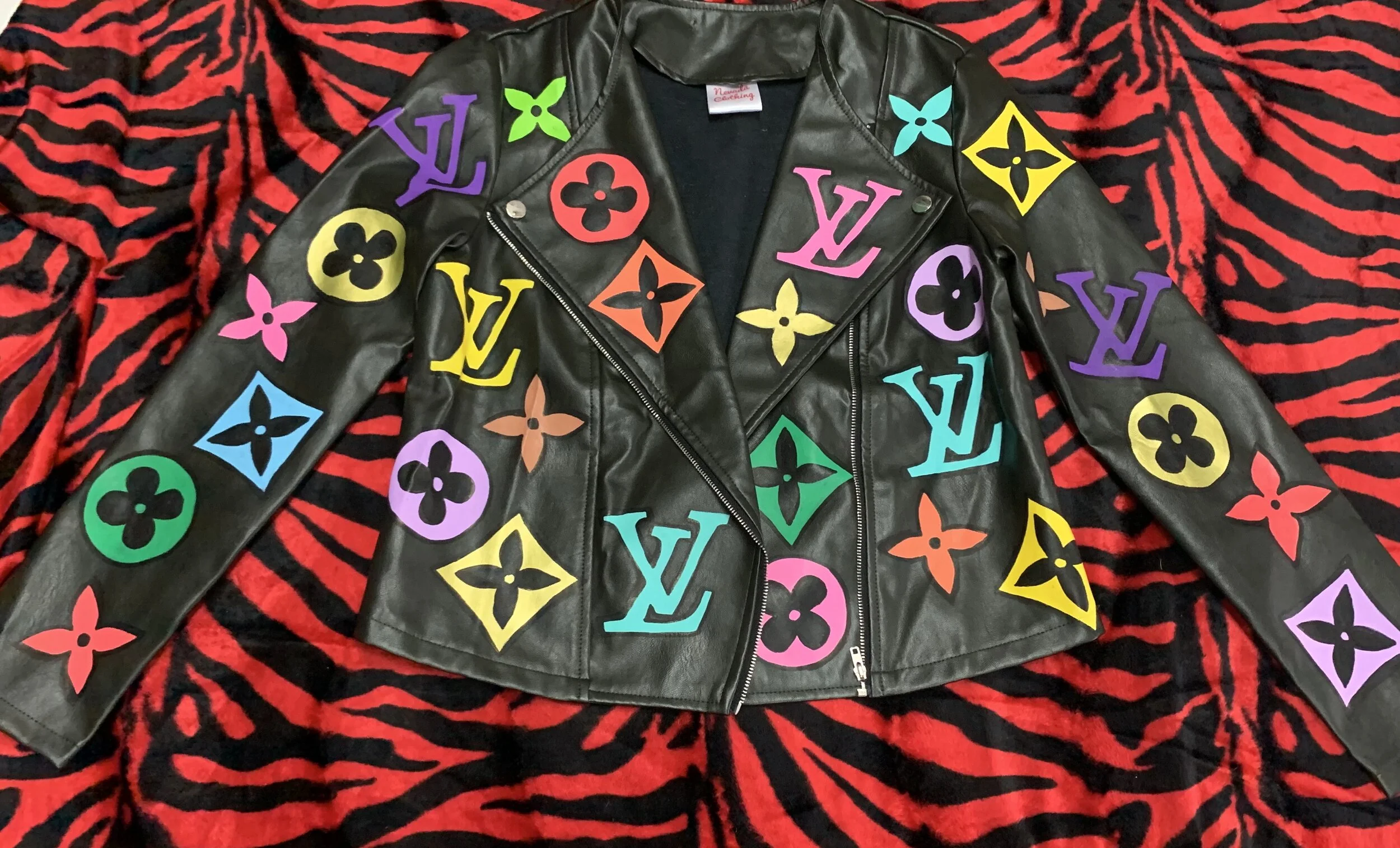 L Monogram Black Biker Jacket 