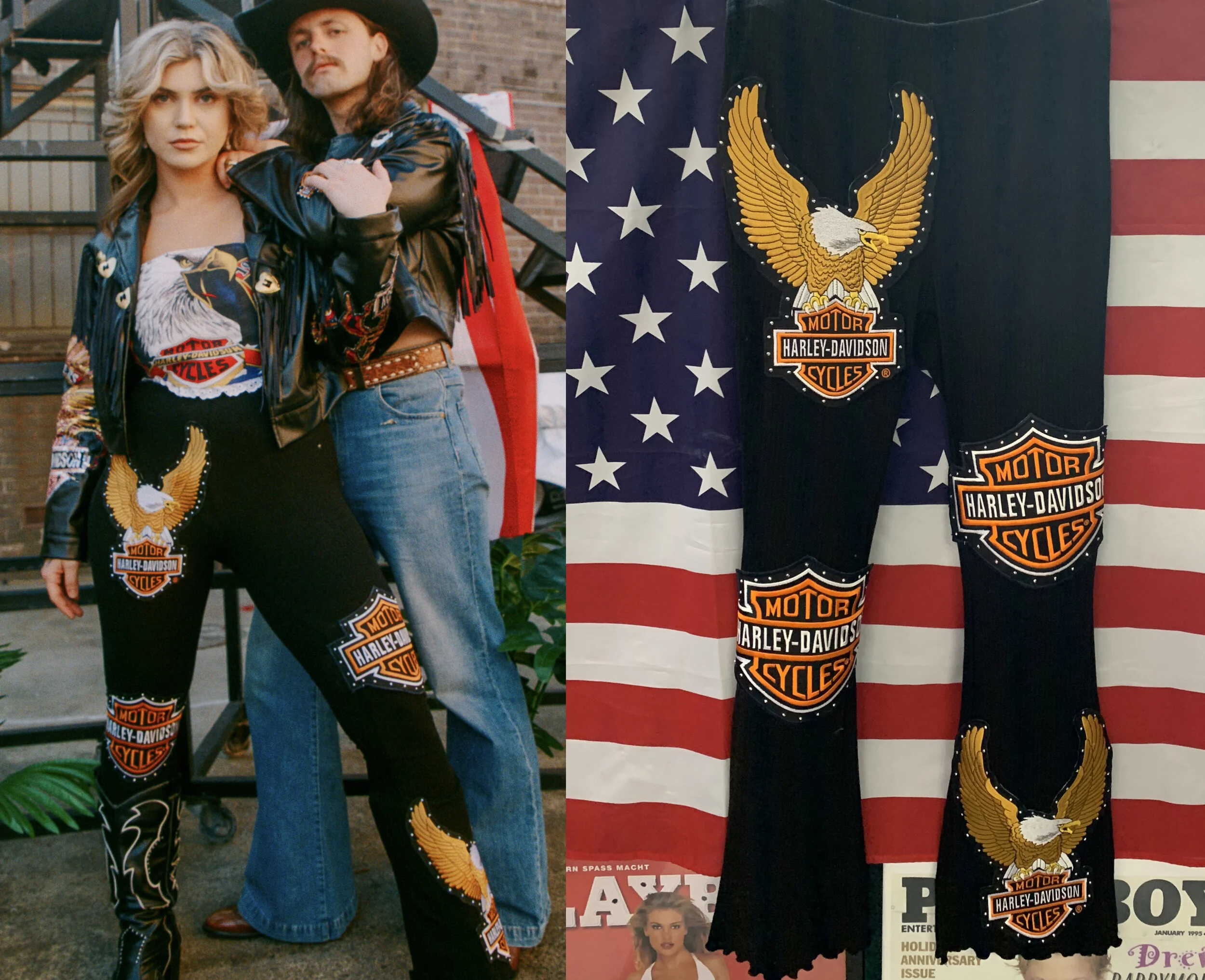 Biker Eagle Rhinestone Flares