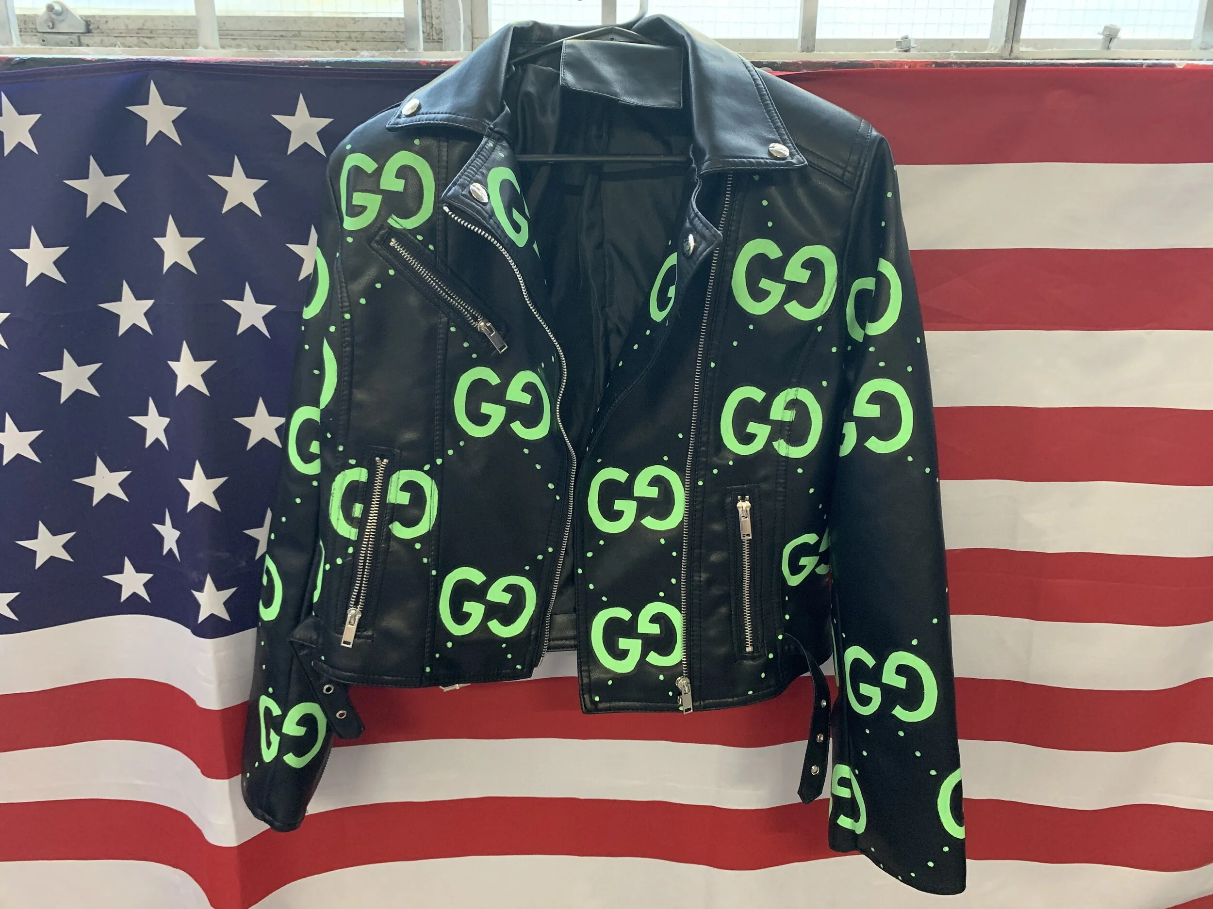  G G Monogram Black Biker Jacket 