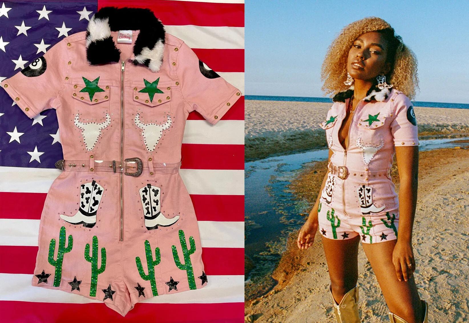 Pink Rhinestone Cowgirl Playsuit
