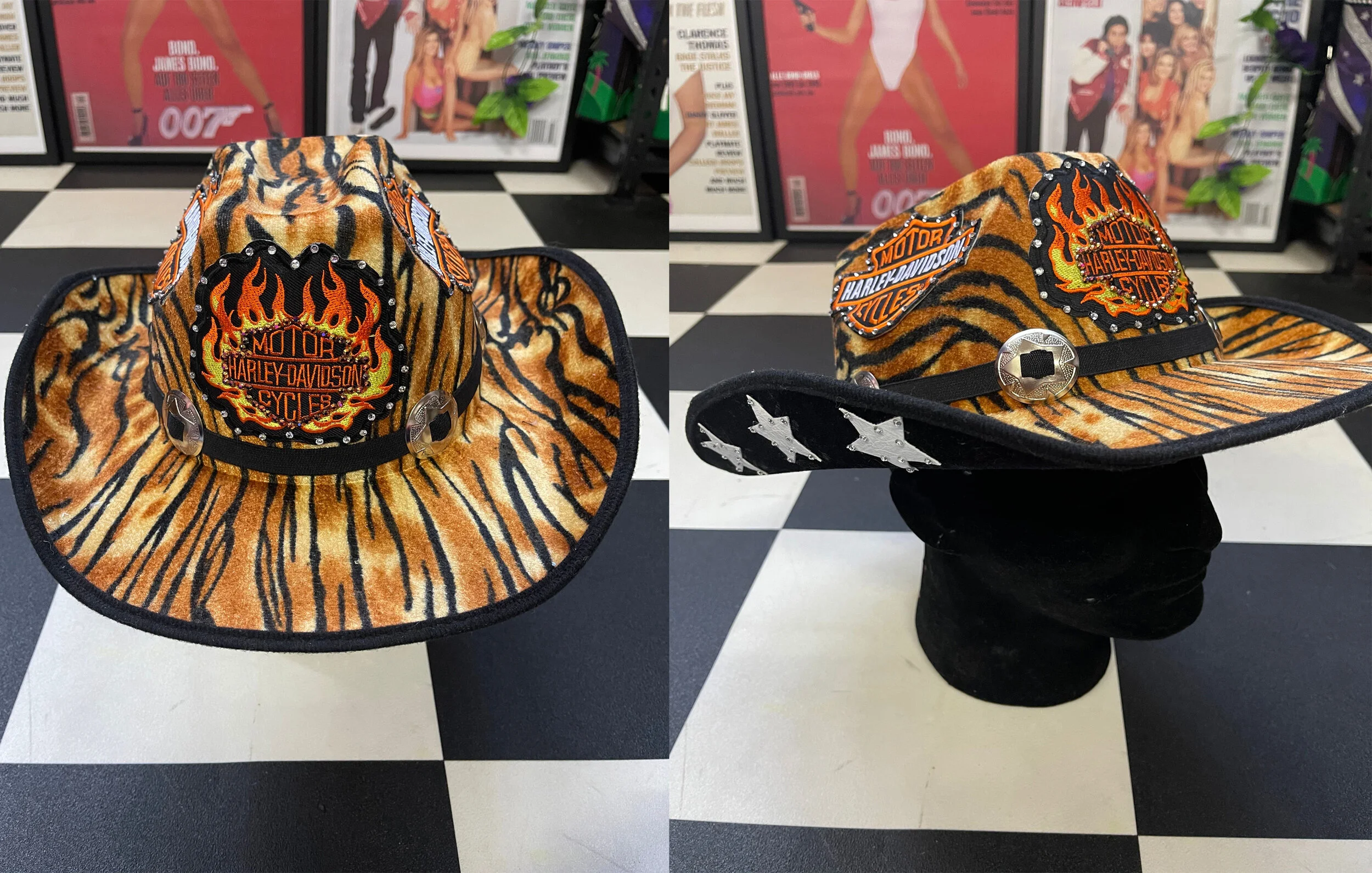 Tiger Biker Eagle Cowboy Hat 
