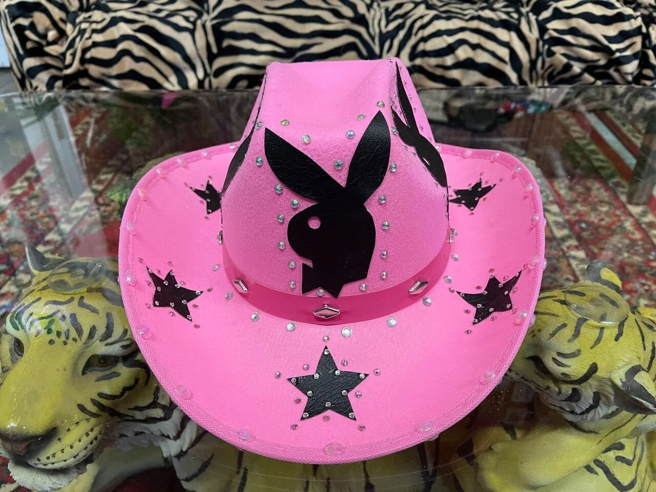Pink Bunny Star  Rhinestone Cowboy Hat