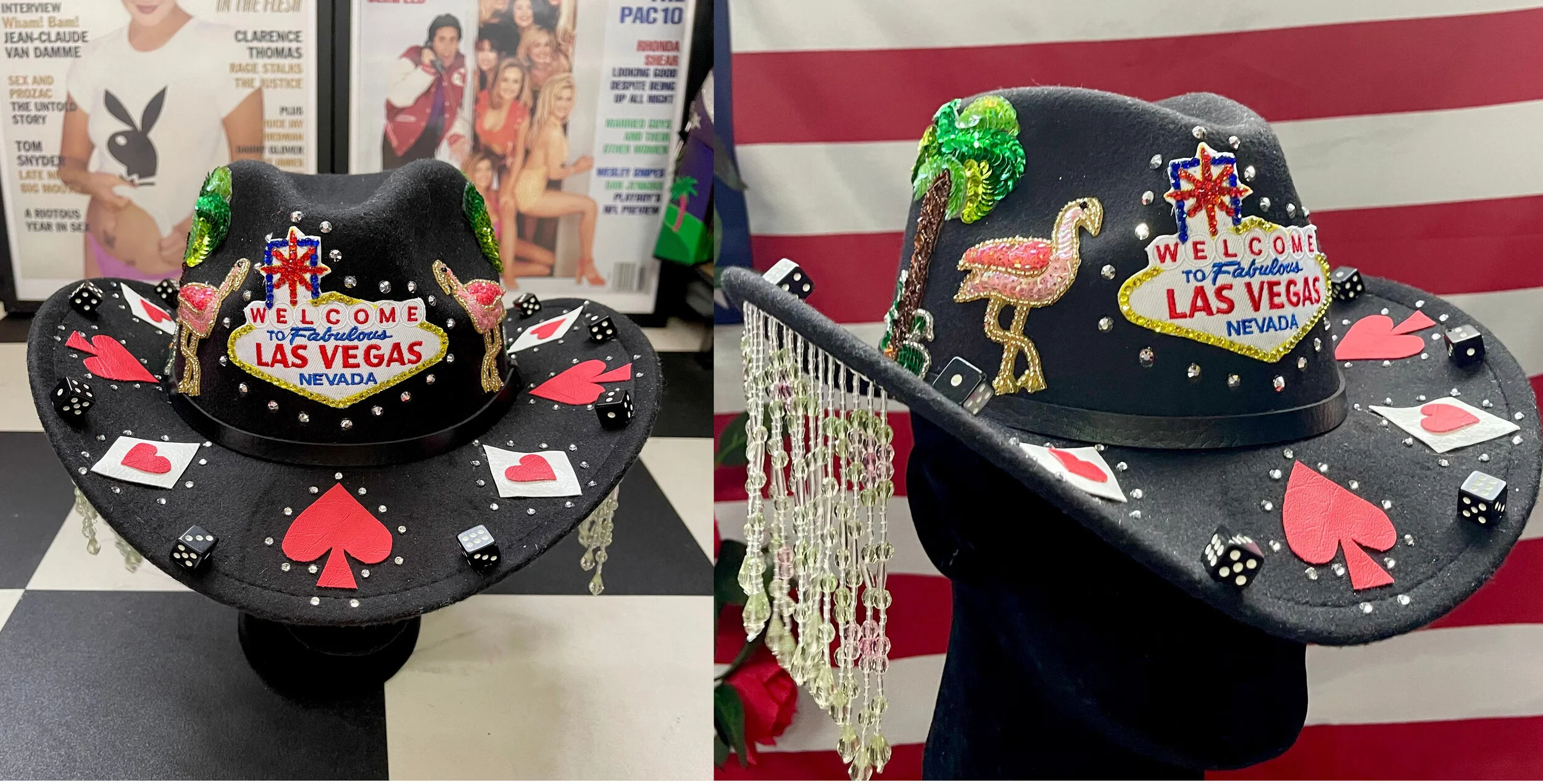 Las Vegas Flamingo Rhinestone Cowboy Hat