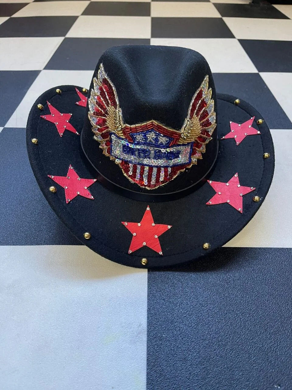 Biker Babe Rhinestone Cowboy Hat — Nevada