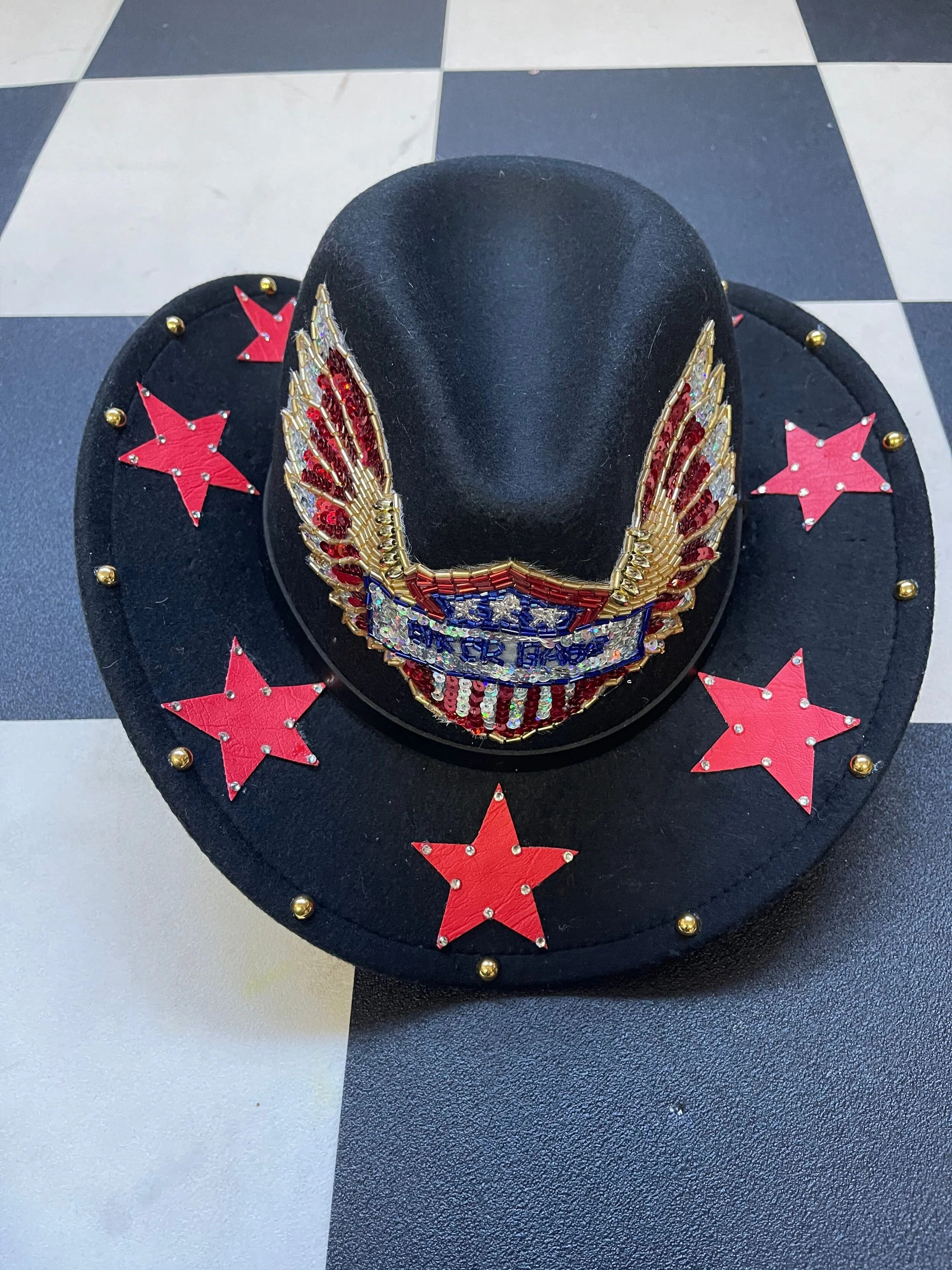 Biker Babe Rhinestone Cowboy Hat — Nevada