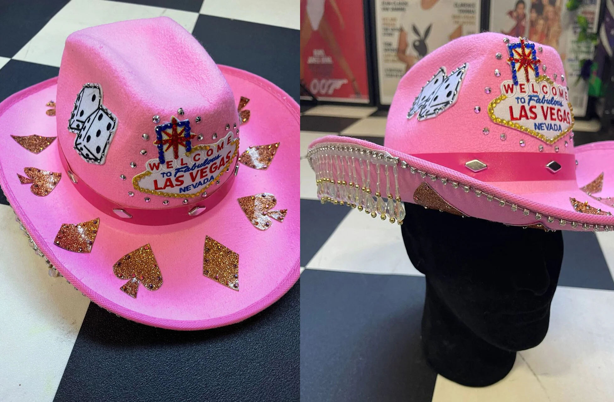 Pink Las Vegas Rhinestone Cowboy Hat