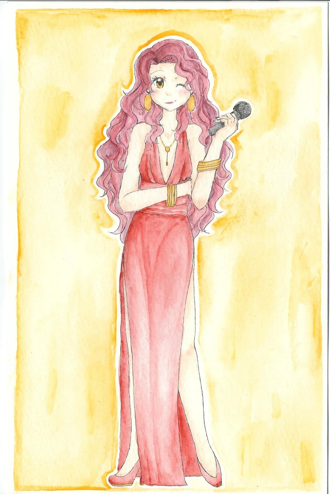 Lacie Armonía, “The Singing Rose” Flamboyant beauty. From a distinguished family. Popular jazz singer. Sexy, fancy, rich. Show-off. Beauty queen. Age: 19 Height: 5’6” Hair: Pink Eyes: Gold Studies: Magical Performance Art